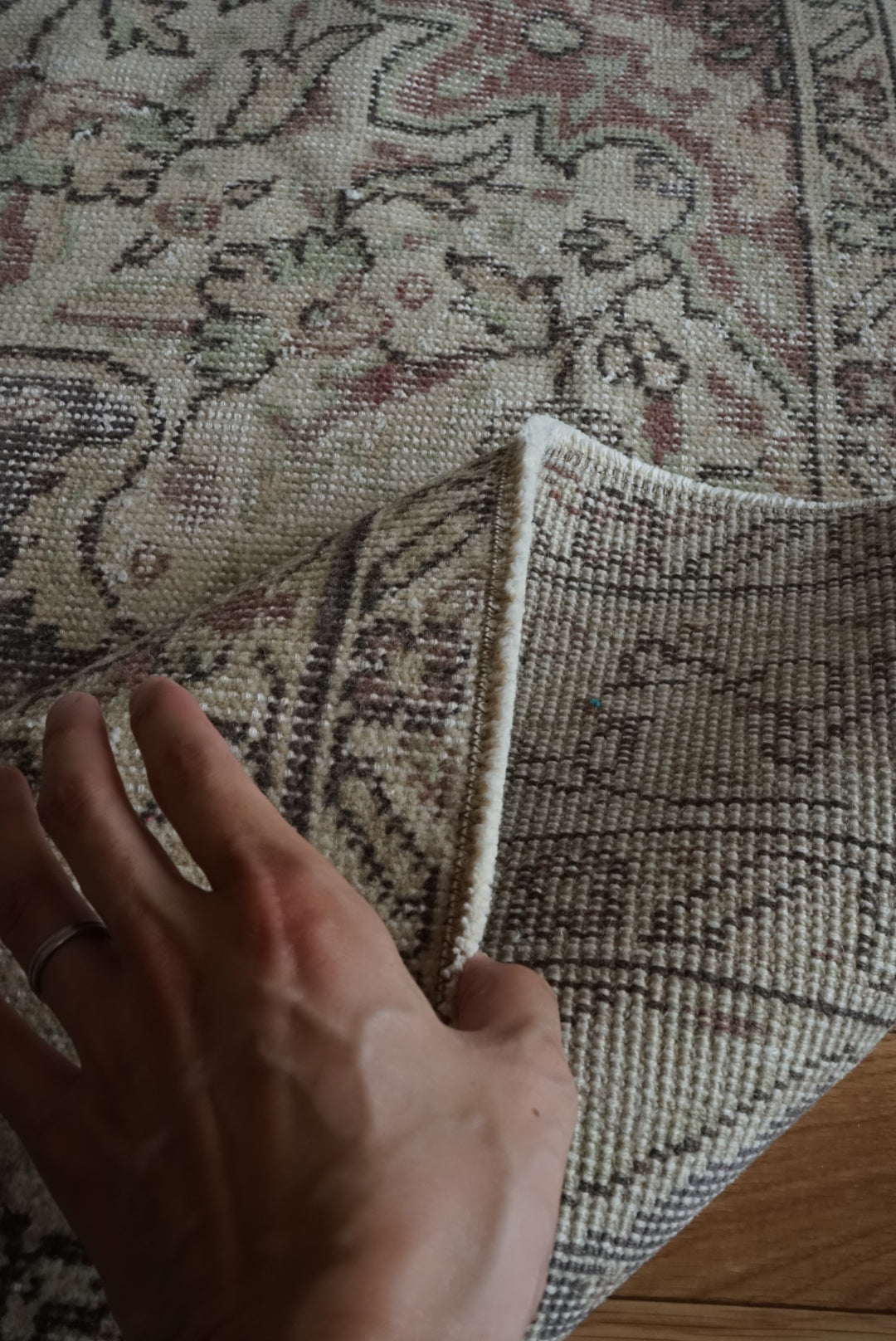 Türkiye Old Isparta Medallion Beige , Glay 1960年代 284 × 162 cm No.TR25493 / 国内送料無料