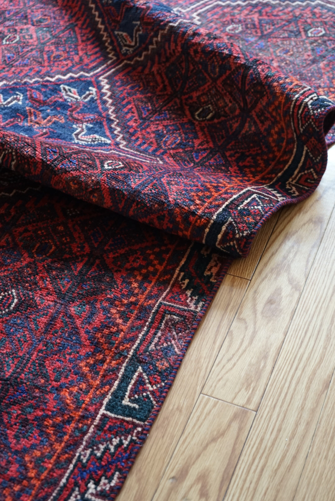 店頭販売 IRAN ANTIQUE SHIRAZ KHAMSEH RUNNER 1920年代 284 × 98 cm / 9'3" × 3'2" ft
