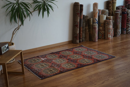 Türkiye Old Oushak Ruby Red 1960年代 148 × 95 cm No.TR25392
