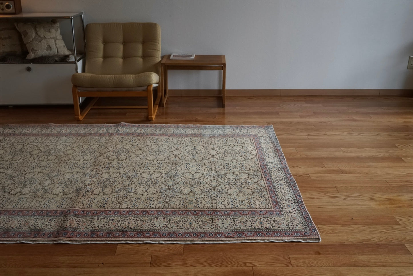 Türkiye Old Kayseri Beige , Rose 1960年代 218 × 150 cm No.TR25494 / 国内送料無料