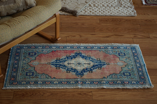 Türkiye Old Kayseri Floral Blue Doorsize 1970年代 97 × 45.5 cm No.TR25353