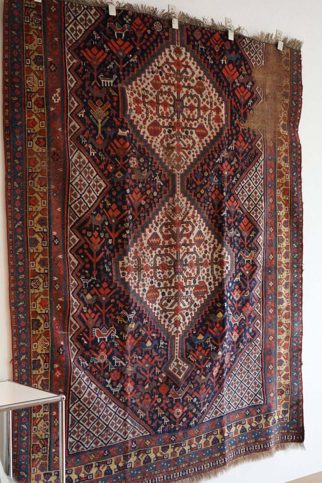 店頭販売 IRAN ANTIQUE SHIRAZ KHAMSEH BAHARLO 1820-1840年代 191 × 155 cm