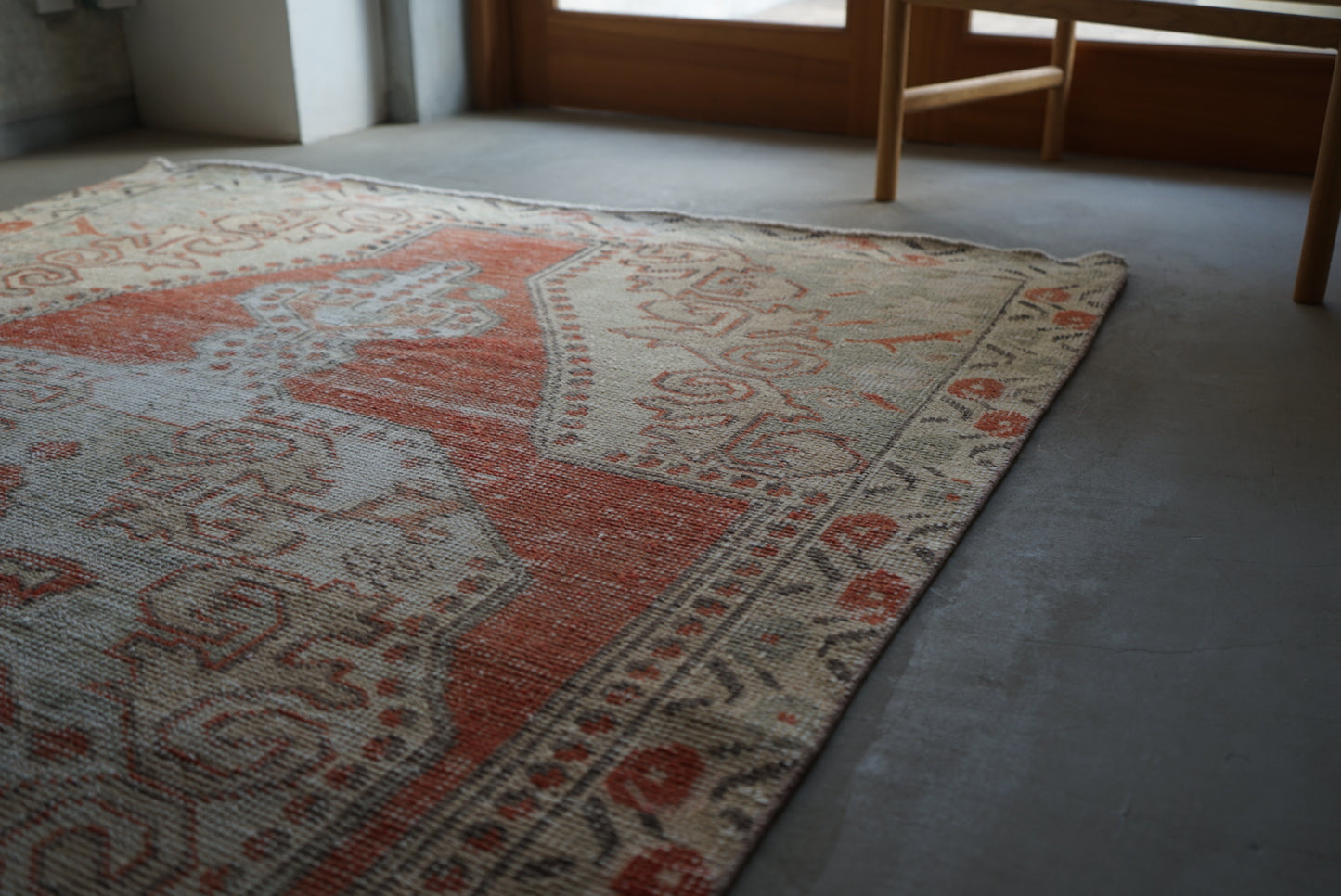 Türkiye Old Avanos Orange , Sage green 1970年代 214 × 132 cm No.TR25262