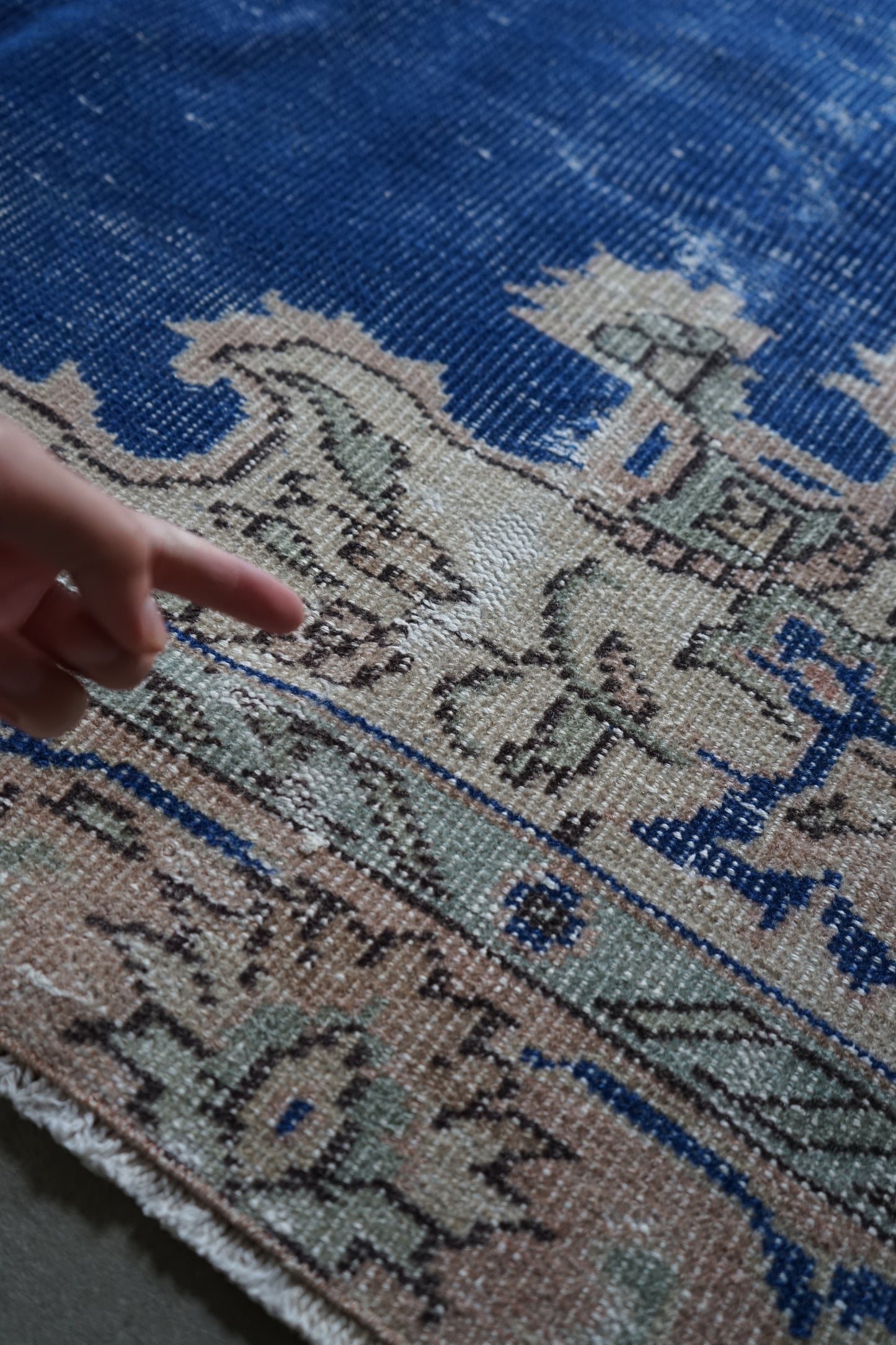 TURKEY OLD ISPARTA BLUE 1970年代 236 × 163 cm No.TR25205