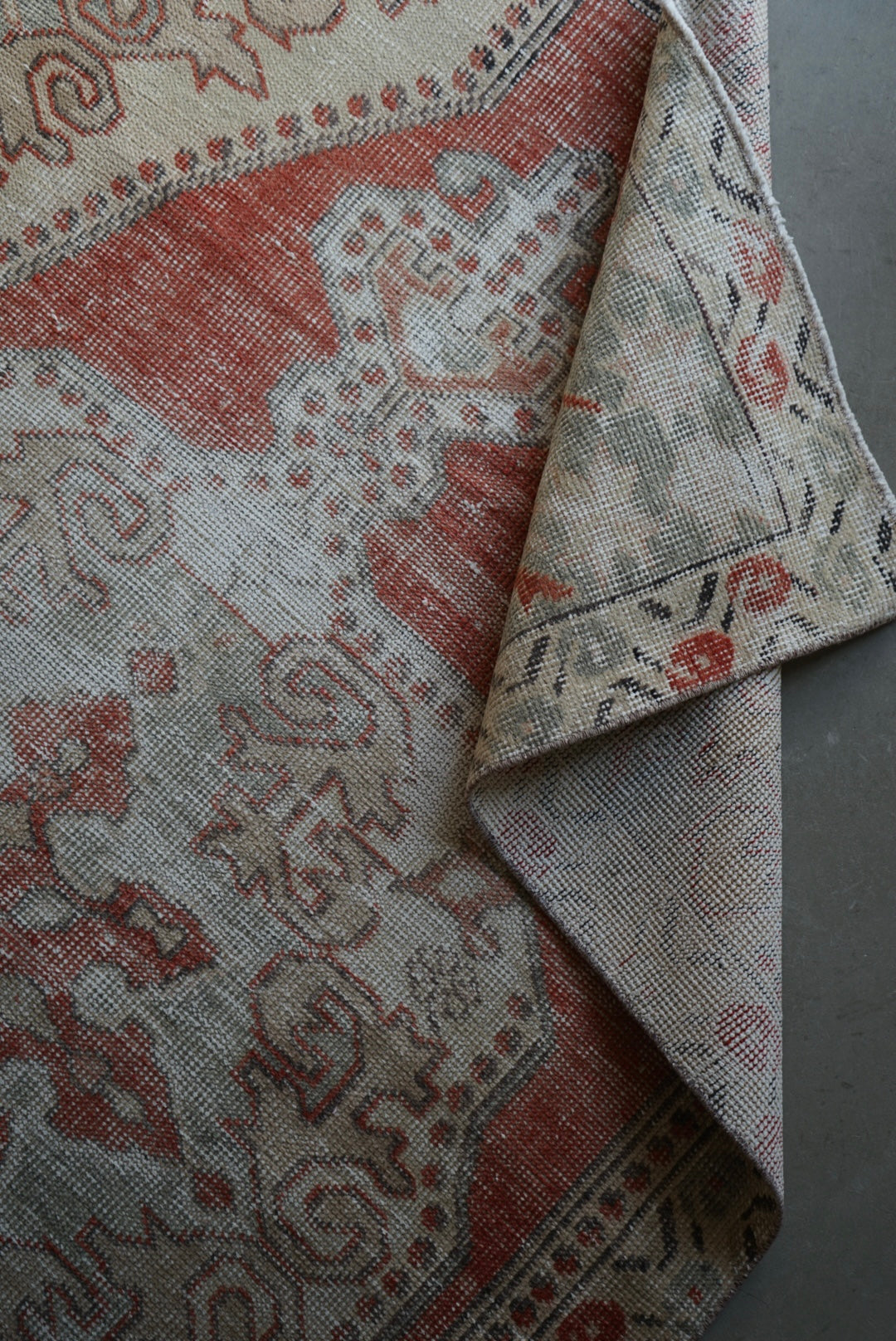 Türkiye Old Avanos Orange , Sage green 1970年代 214 × 132 cm No.TR25262