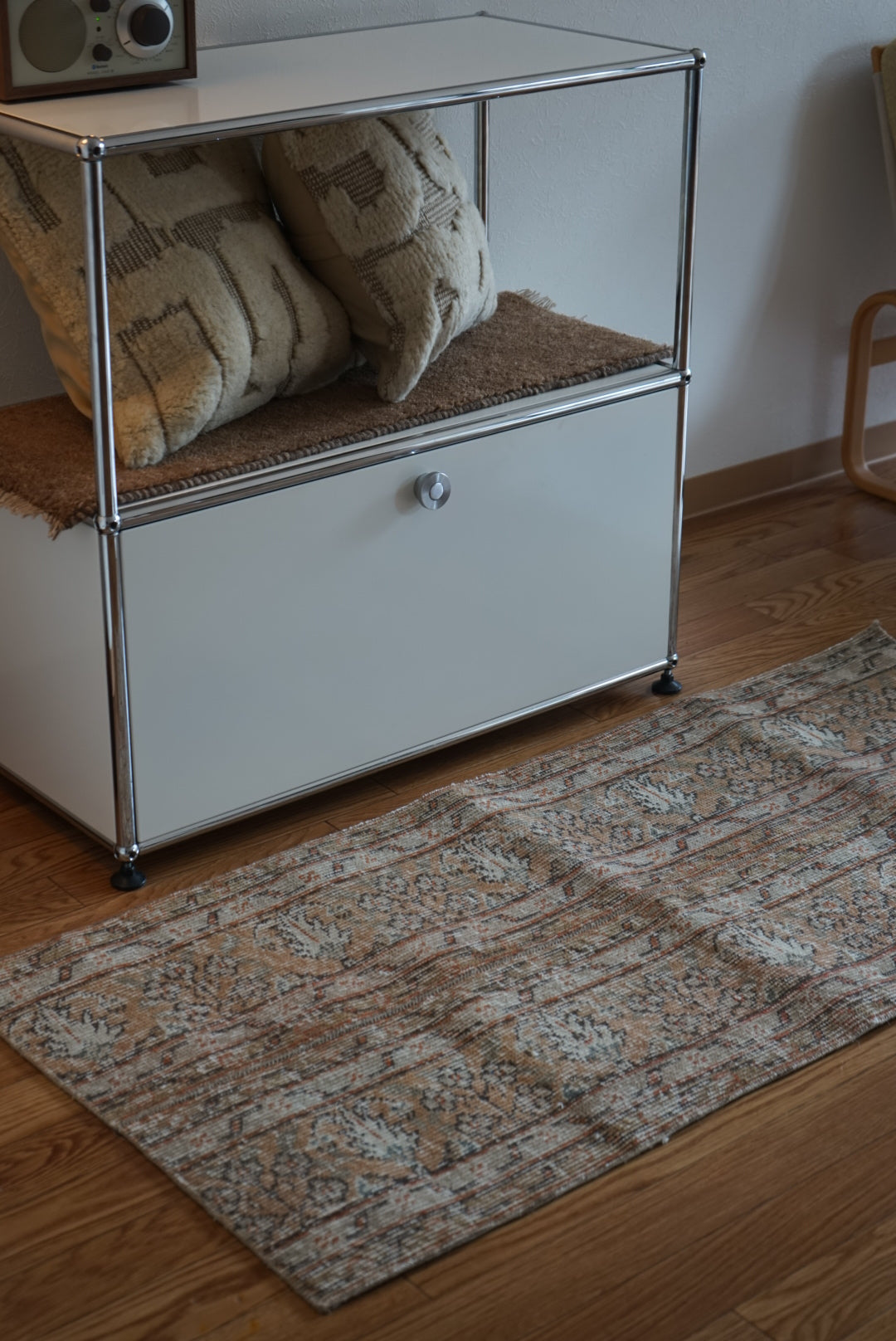 Türkiye Old Oushak Beige , Orange Patchwork Runner 1970年代 131 × 60 cm No.TR25422