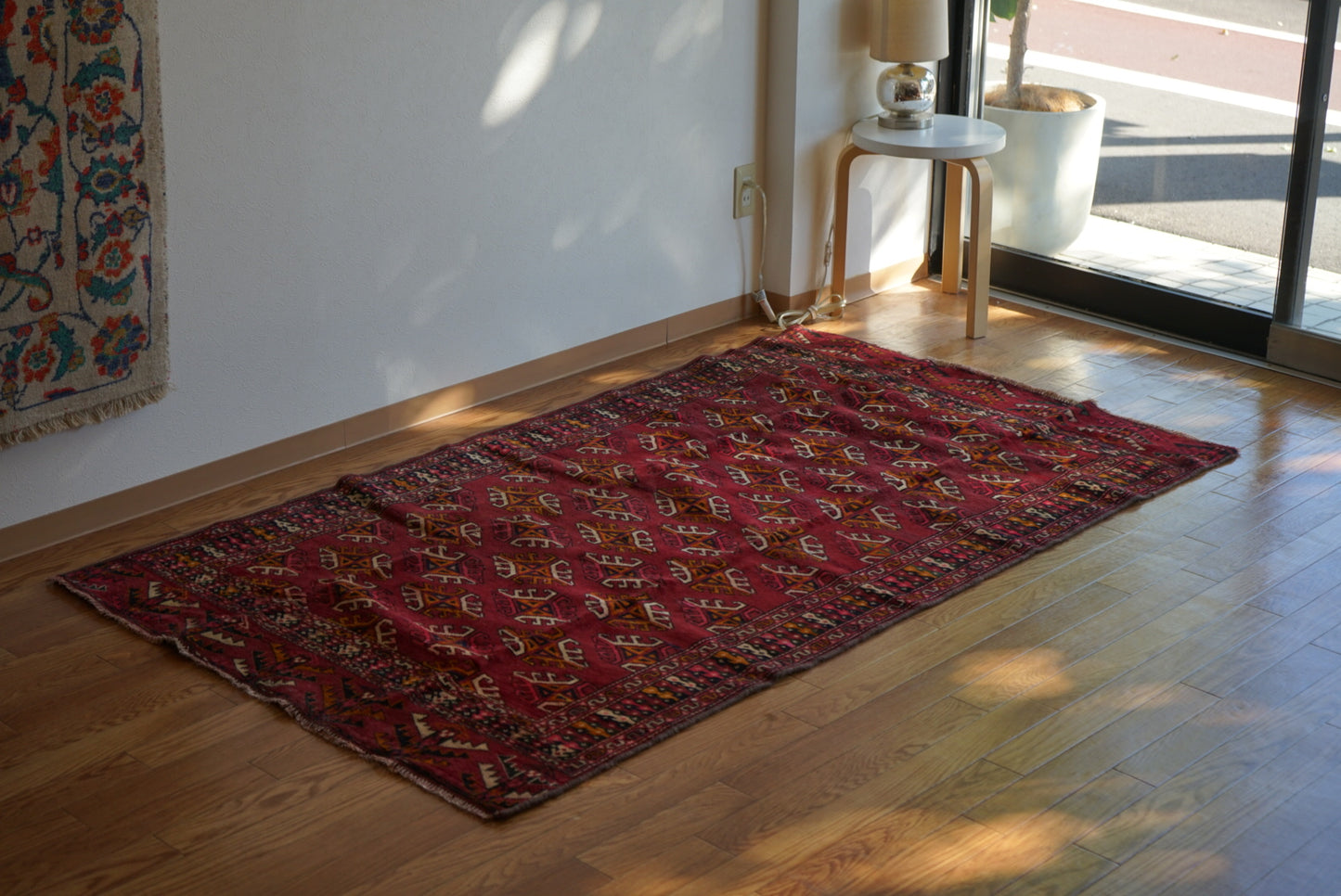 Afghanistan Old Turkmen Yamut Wine Red 1960年代 195 × 112 cm  No.AF2539 / 国内送料無料・羊毛手織り絨毯