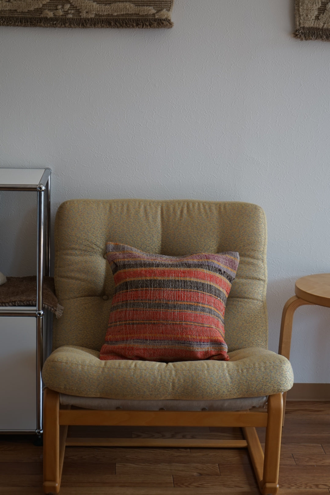 Türkiye Old Kilim Cushion Cover Red Mix Stripe 40 × 40 cm No.TR25365