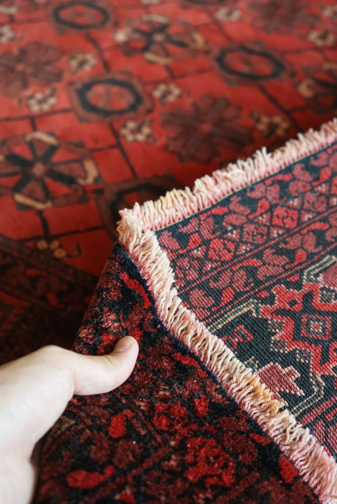Afghanistan Old Turkmen Bashiri RichRed 1970年代 218 × 162 cm No.AF2523