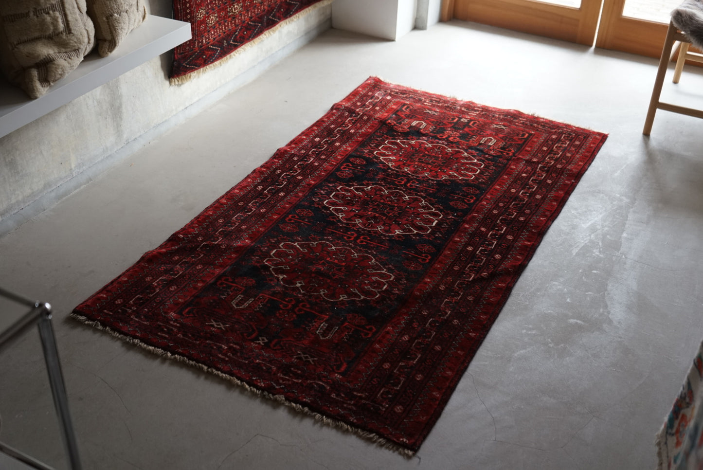 Afghanistan Old Turkmen Rich Black 1960年代 180 × 100 cm No.AF2519