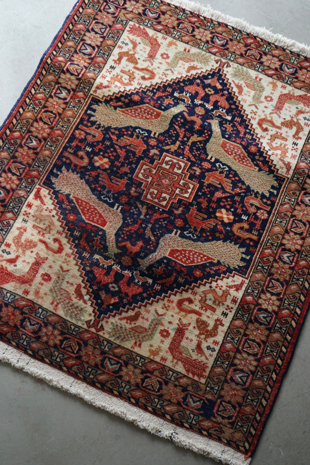 店頭販売 IRAN ANTIQUE KHORASAN KORMANJI 1880年代 85.5×72cm