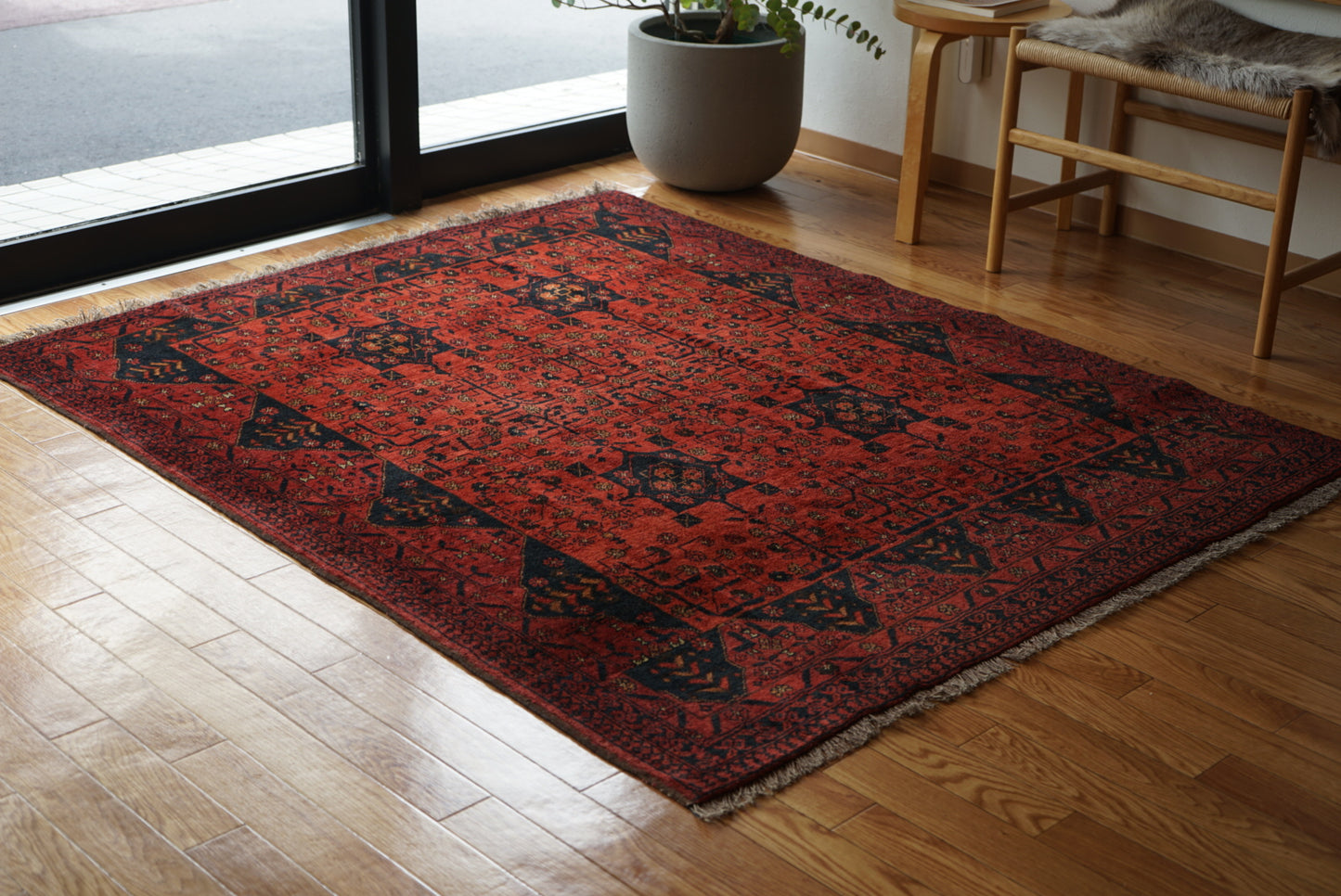 Afghanistan Old Turkmen RichRed 1970年代 177.5 × 142.5 cm No.AF2524