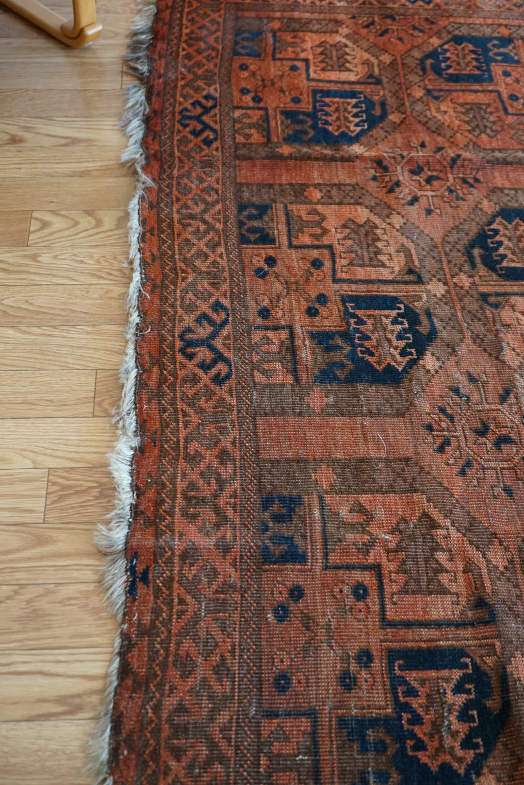 店頭販売 Afghanistan Old Turkmen Slaiman Brick Red 1900年代 301 × 202 cm  No.AF2540 / 国内送料無料・羊毛手織り絨毯