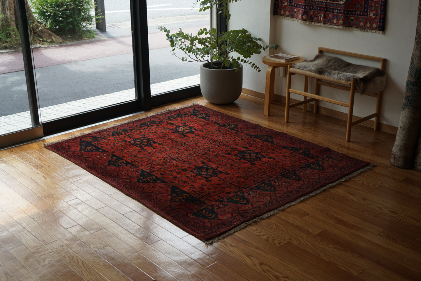 Afghanistan Old Turkmen RichRed 1970年代 177.5 × 142.5 cm No.AF2524