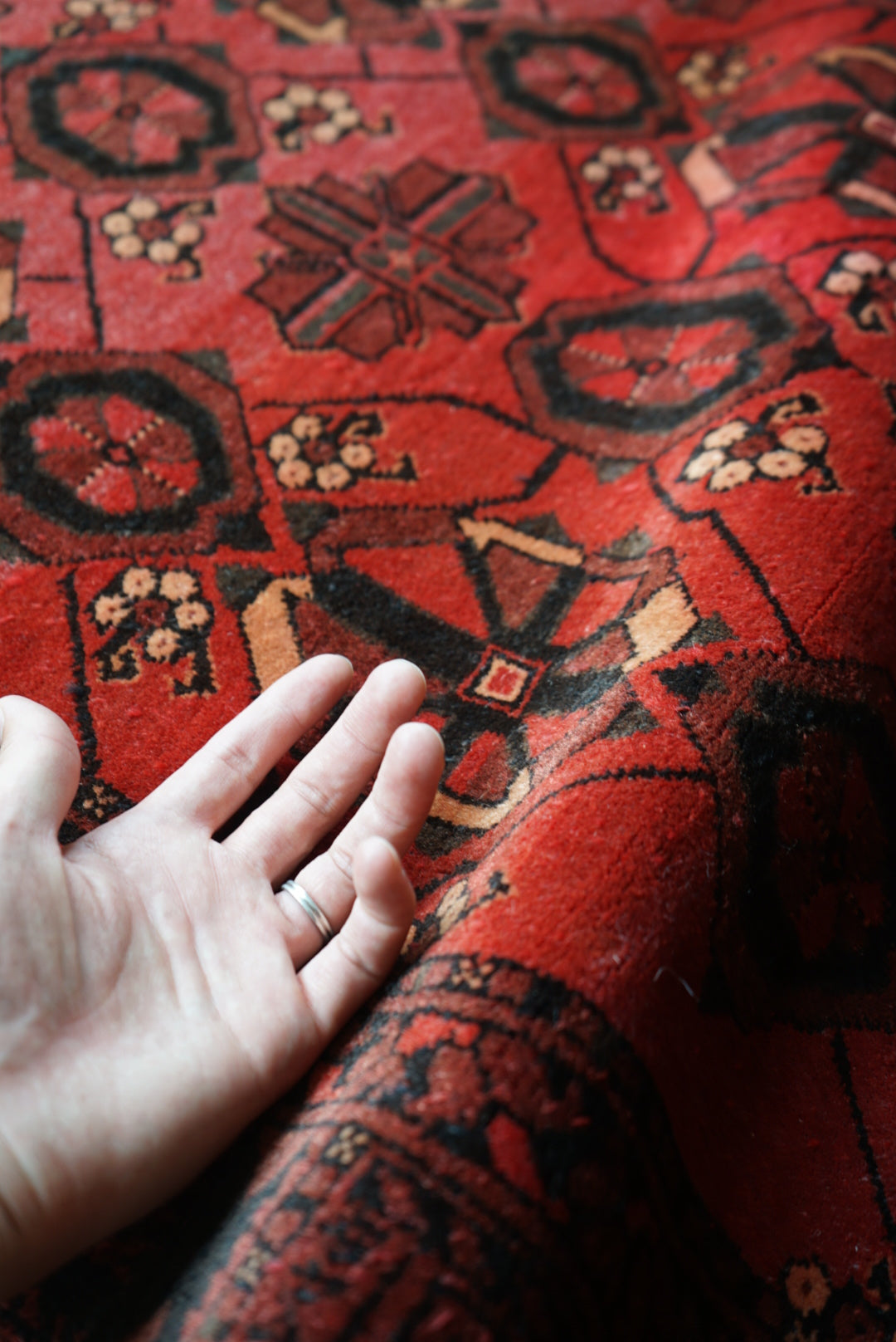 Afghanistan Old Turkmen Bashiri RichRed 1970年代 218 × 162 cm No.AF2523