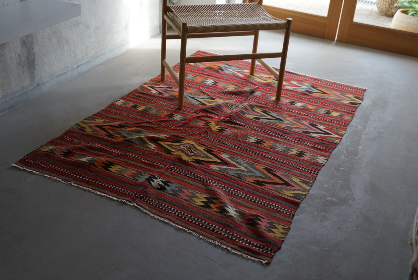 TURKEY BALKAN OLD KILIM 1950-1960年代 159 × 116 cm