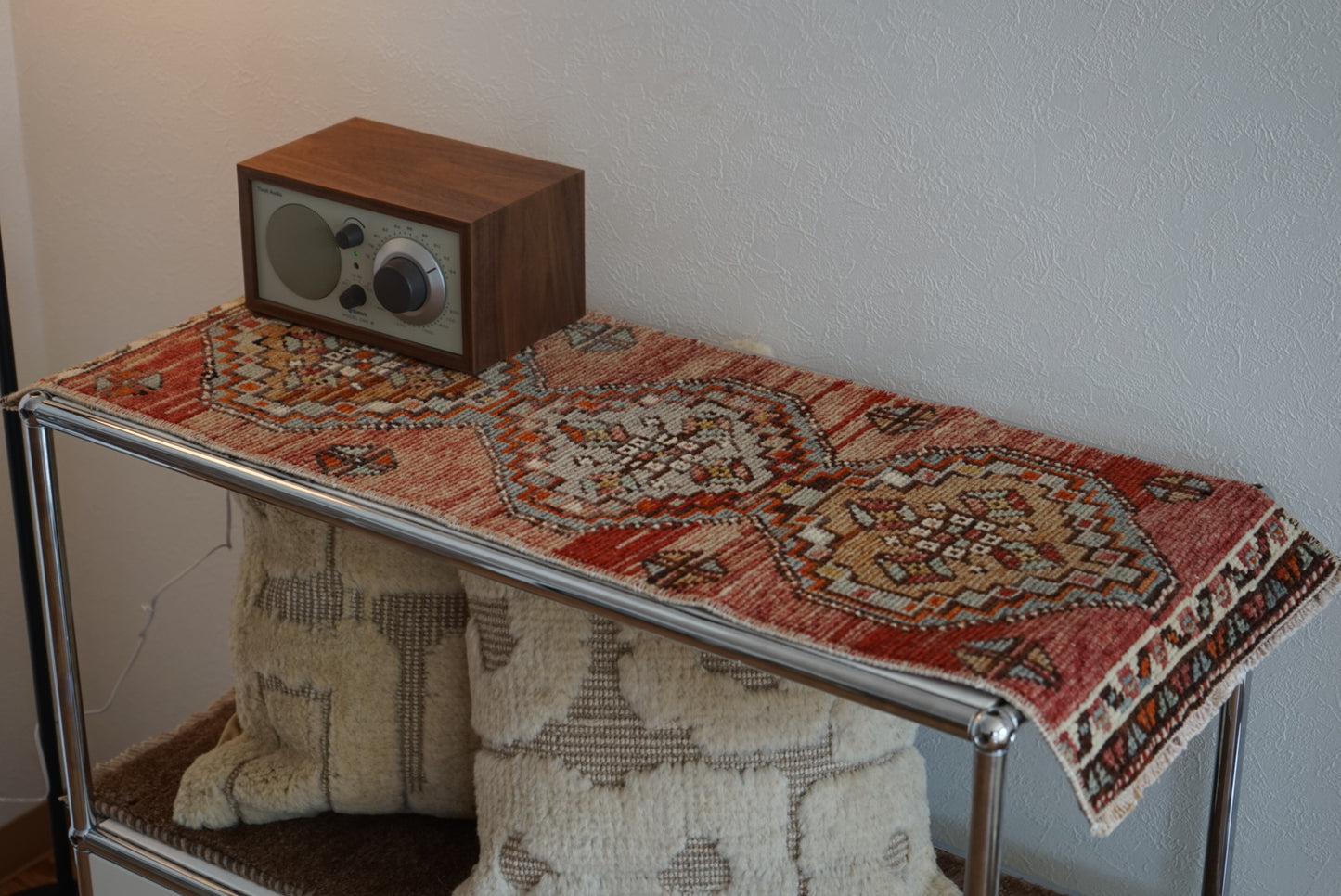 Türkiye Old Oushak Pink , Blue 1970年代 88 × 34 cm No.TR25424