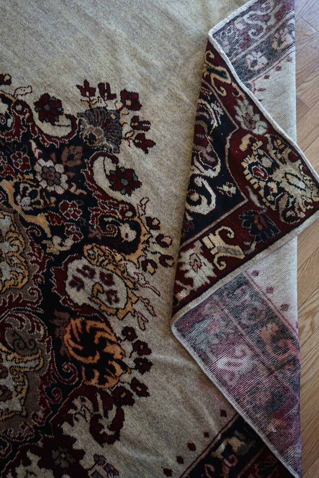 Türkiye Old Oushak Medallion Wine 1960年代 314 × 217 cm No.TR25374