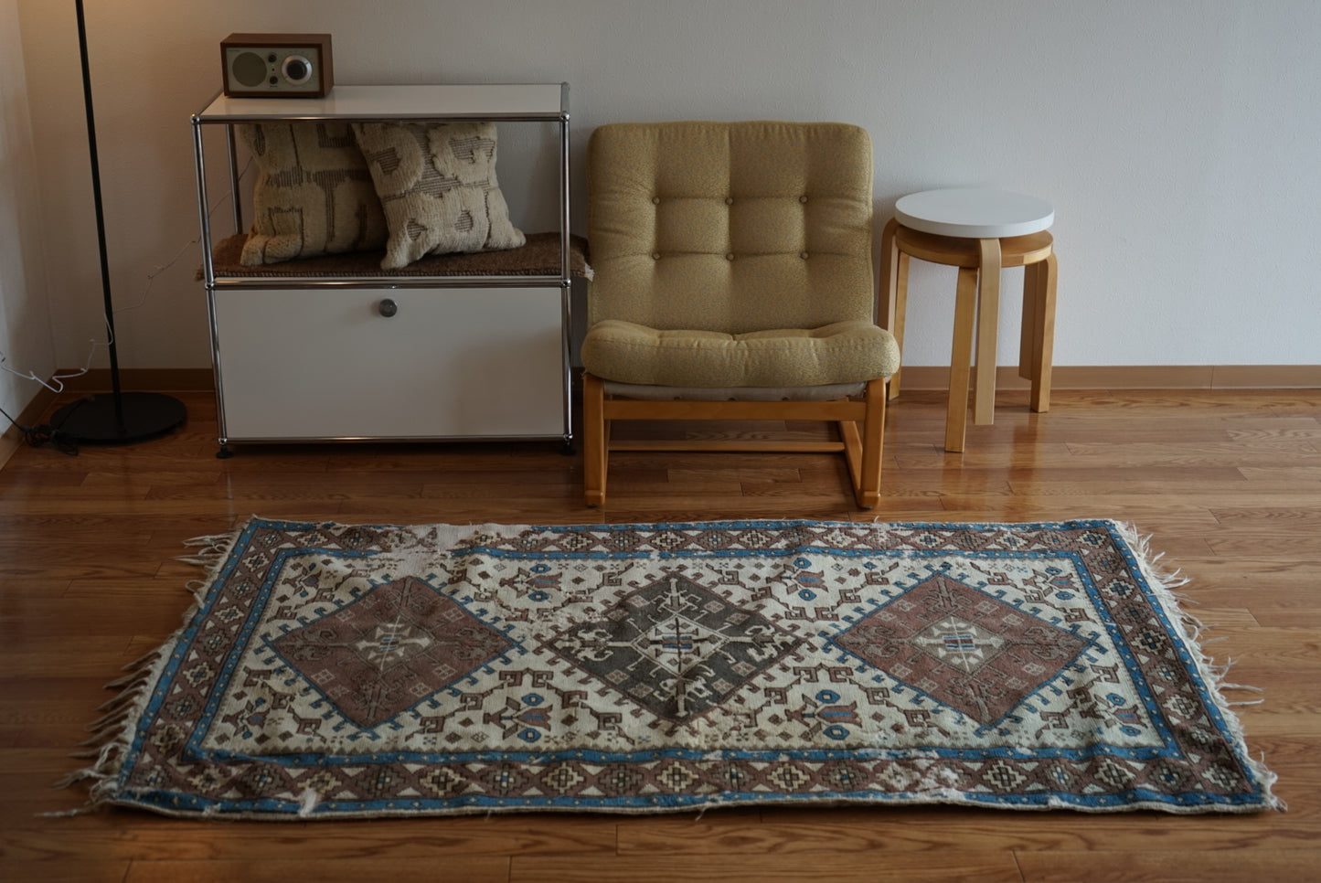 Türkiye Old Oushak Shabby Beige 1960年代 197 × 97 cm No.TR25341
