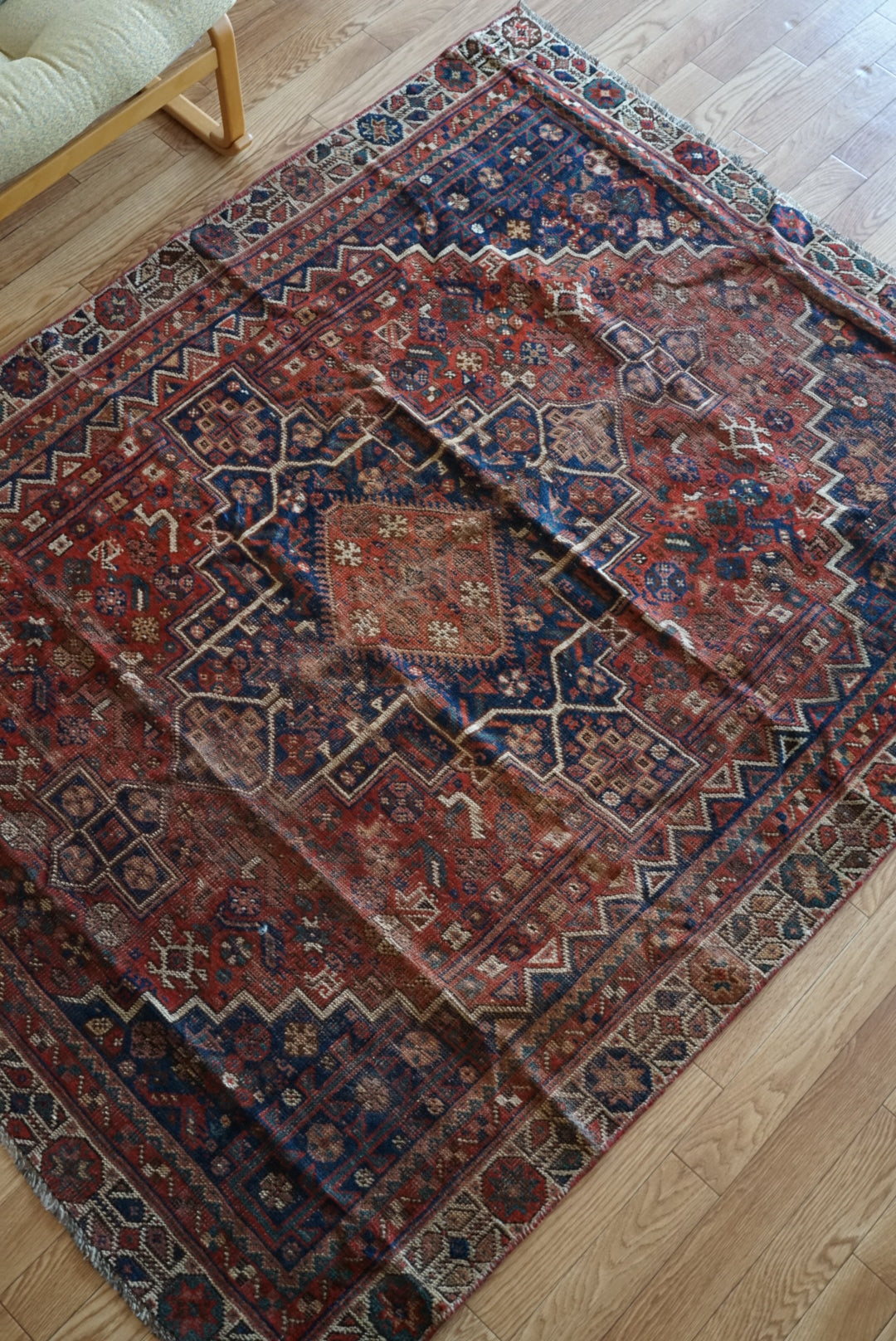 店頭販売 Afghanistan Old Persia Design 1930年代 179.5 × 140.5 cm  No.AF2535 / 国内送料無料・羊毛手織り絨毯