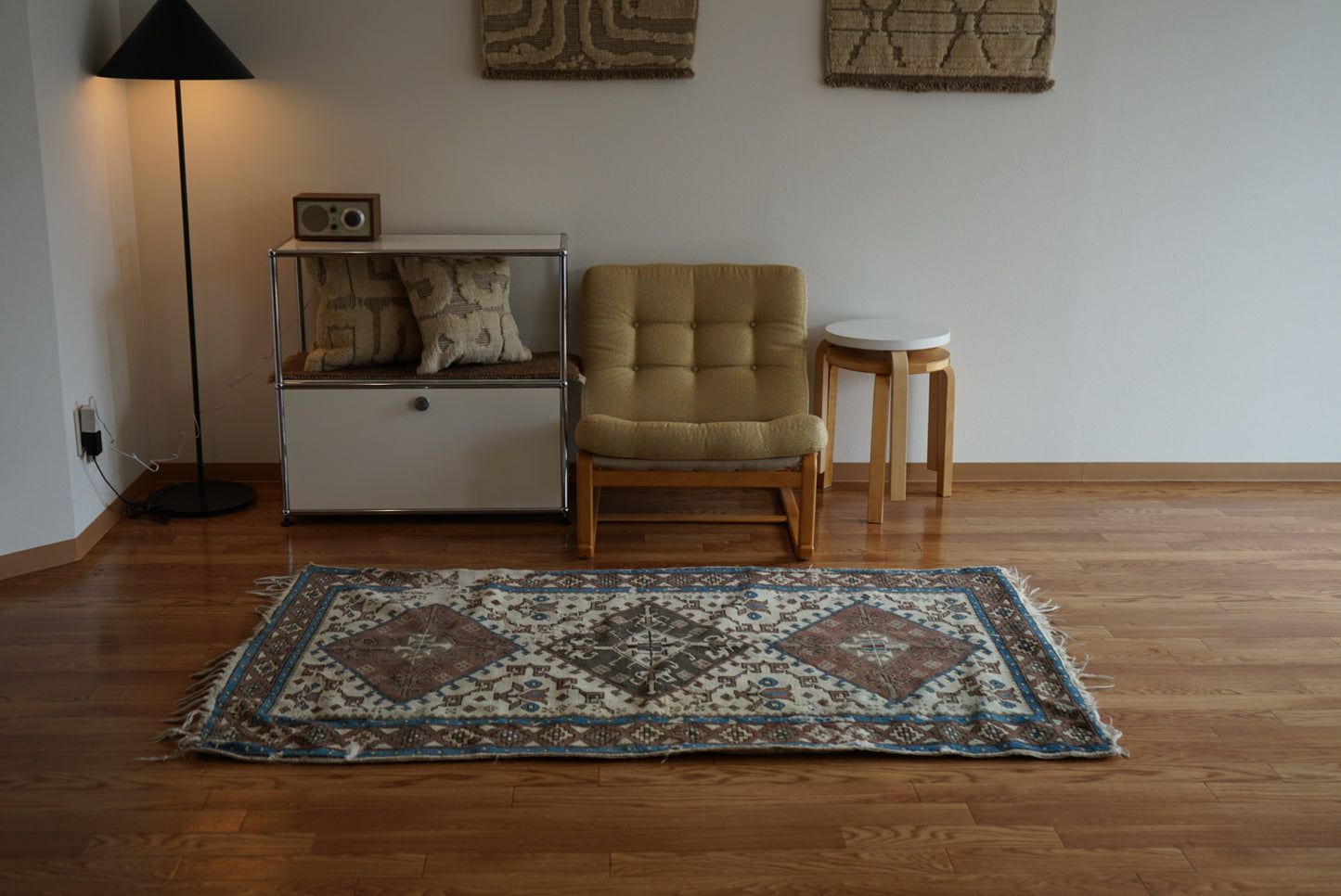 Türkiye Old Oushak Shabby Beige 1960年代 197 × 97 cm No.TR25341