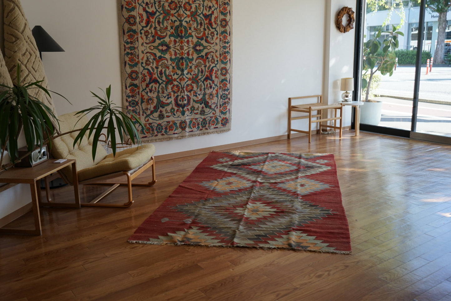 Türkiye Old Kilim Kars Earth Red Tribal Design 1970年代 251 × 137 cm No.TR25547 / 国内送料無料・羊毛手織りキリム