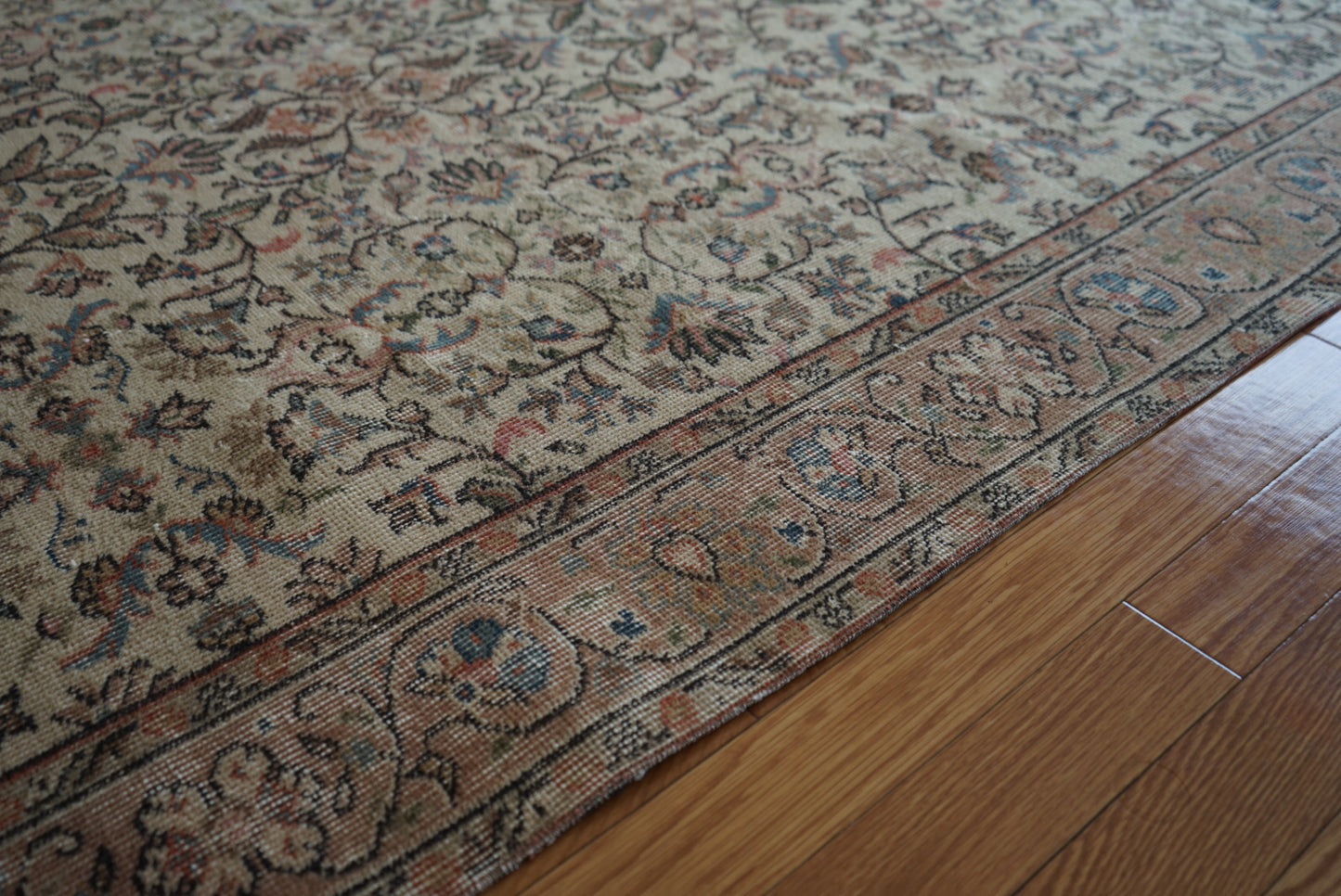 Türkiye Old Isparta Pink Beige Floral 1960年代 273 × 160 cm No.TR25381