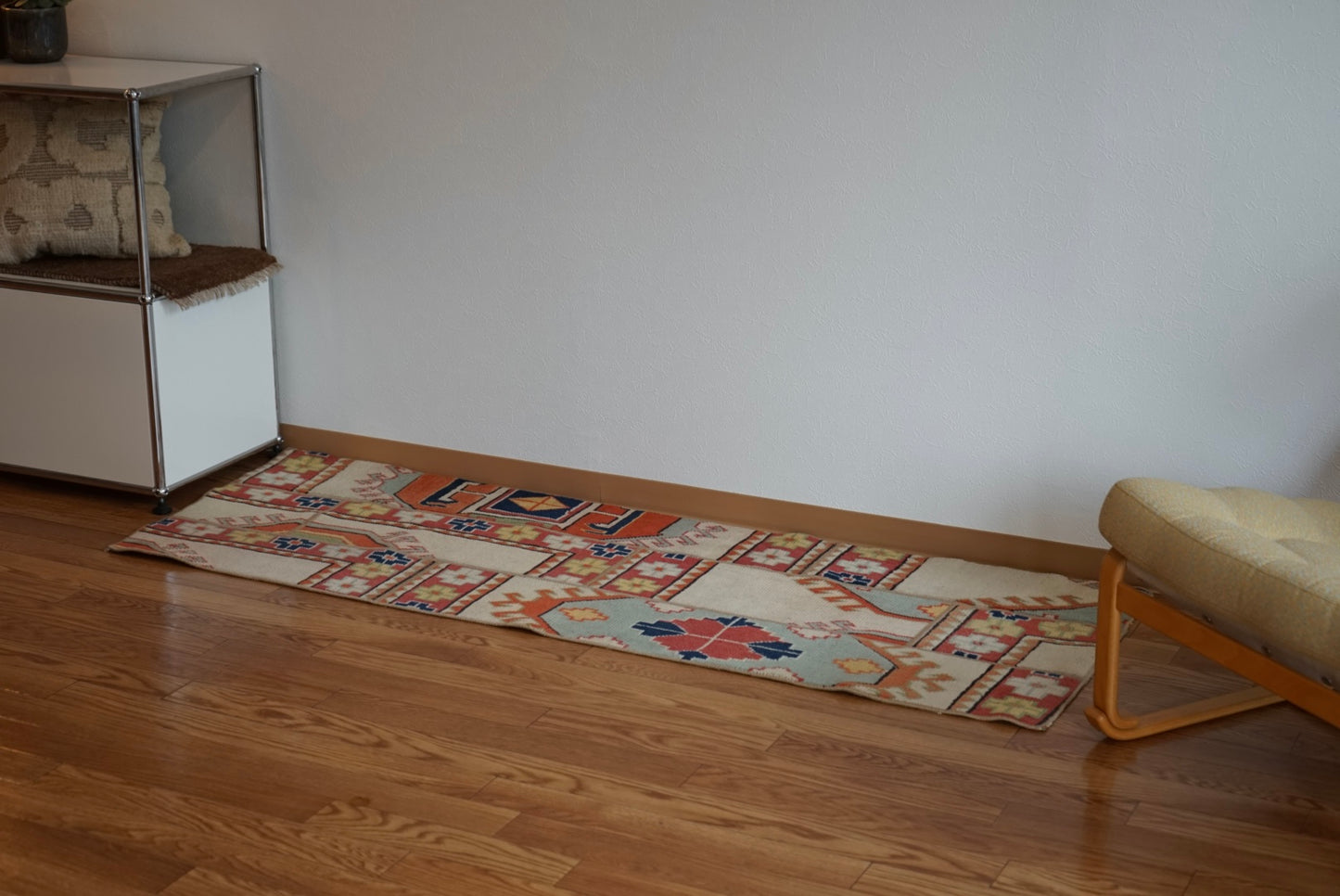 Türkiye Old Oushak PatchWork Runner Colorful 1970年代 165.5 × 58 cm No.TR25292