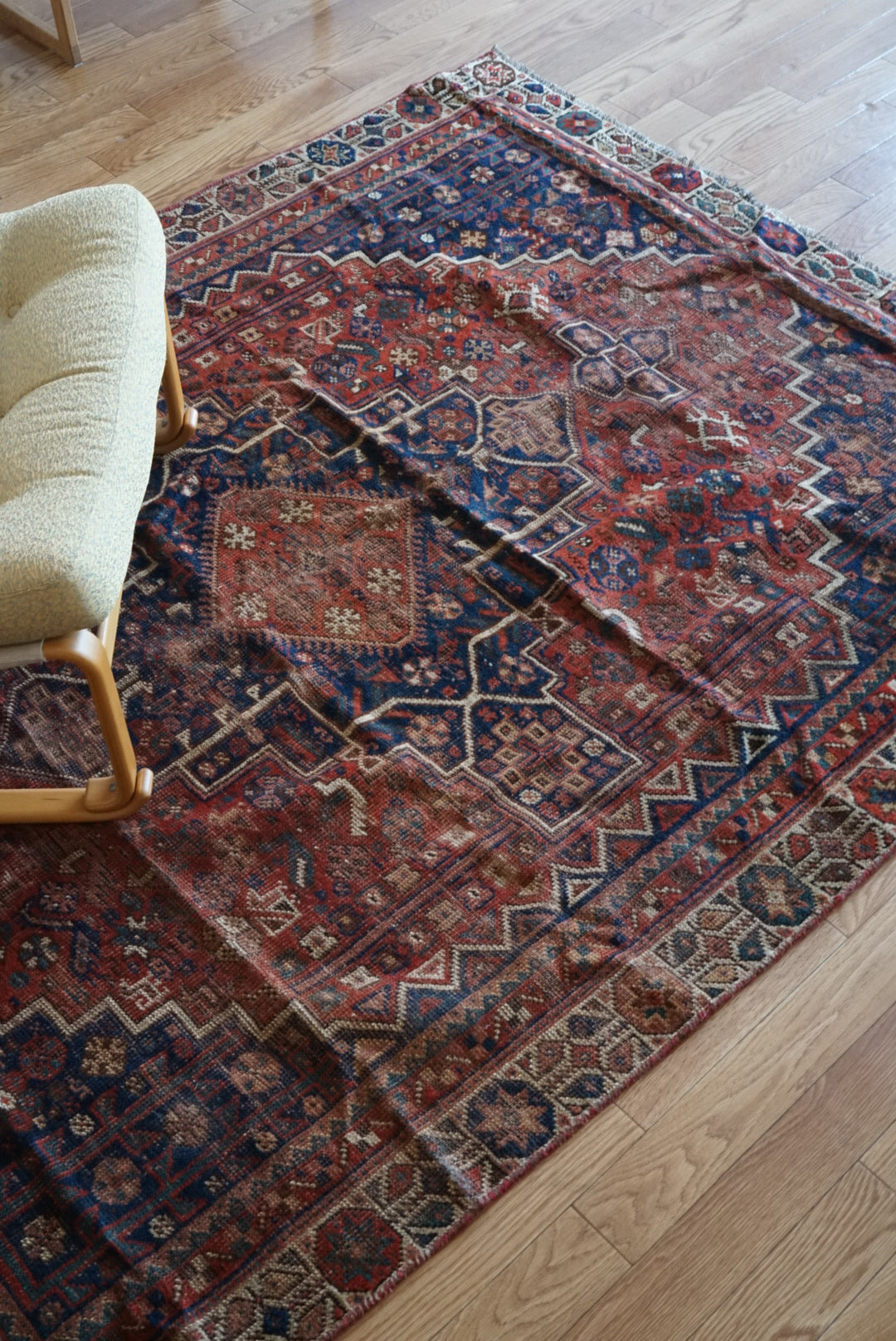店頭販売 Afghanistan Old Persia Design 1930年代 179.5 × 140.5 cm  No.AF2535 / 国内送料無料・羊毛手織り絨毯