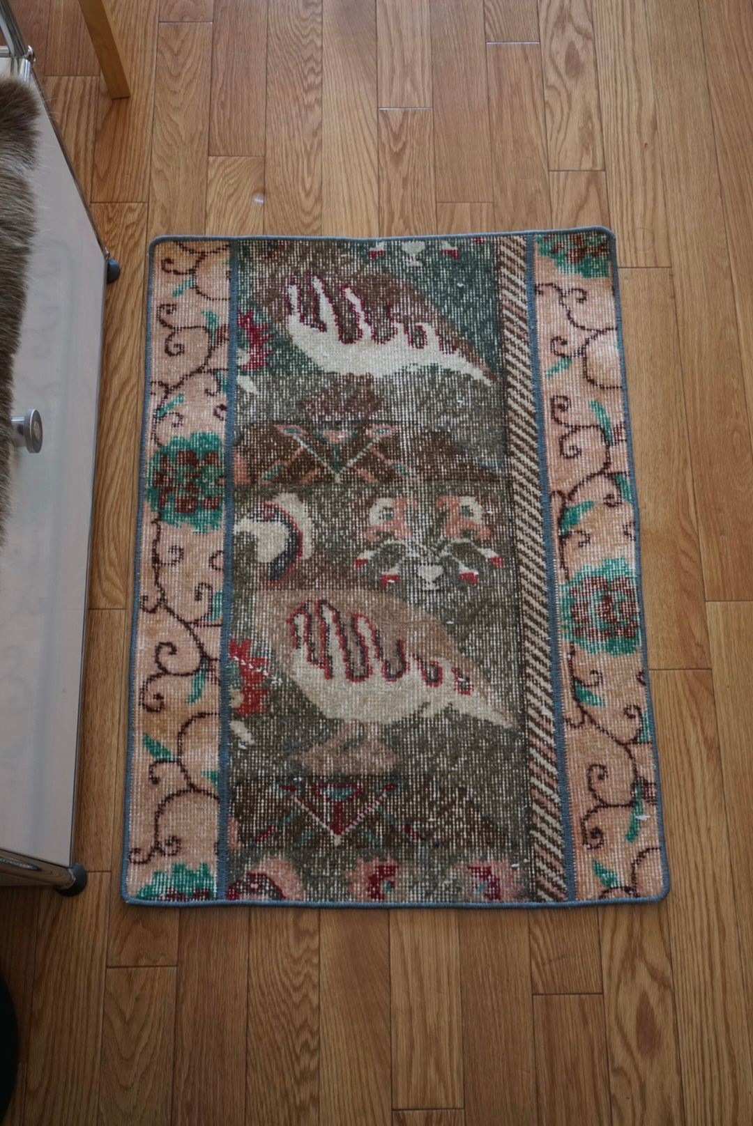 Türkiye Old Oushak Bird Motif Patchwork 1960年代 82.5 × 59 cm No.TR25466