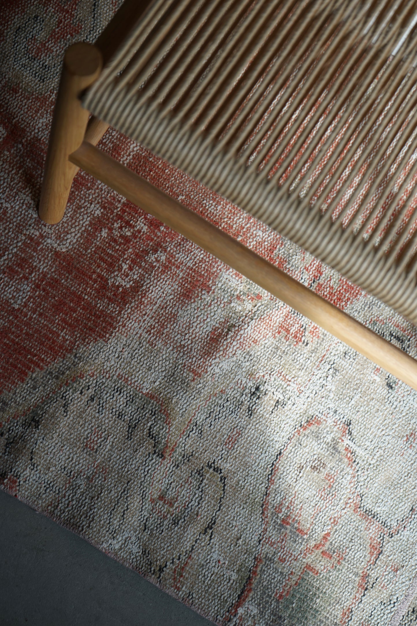 TURKEY VINTAGE SMALL RUG RED FLORAL 97 × 69 cm No.TR25183