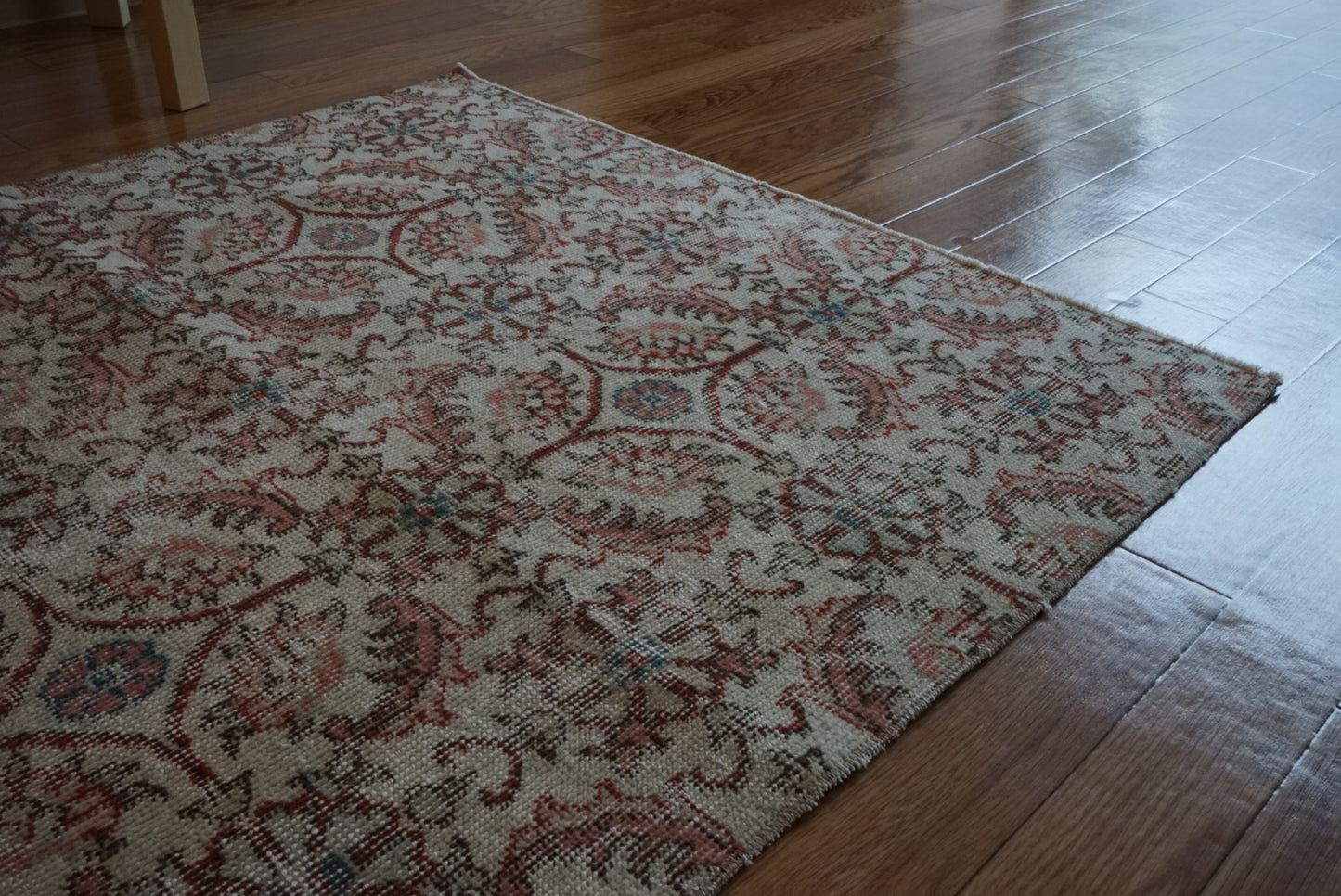 Türkiye Old Isparta Beige , Rose Pink , Botanical 1970年代 194 × 97 cm No.TR25452