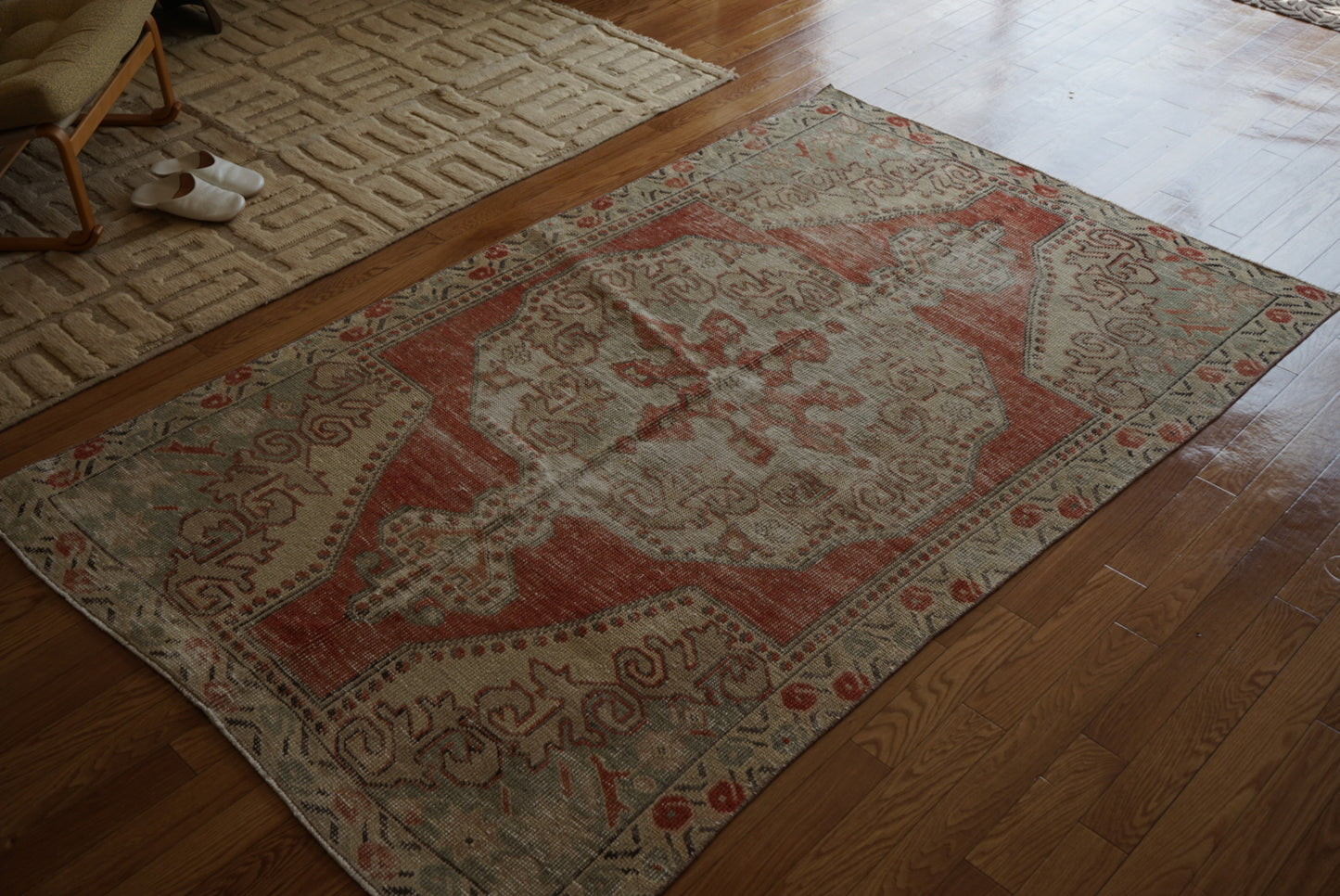 Türkiye Old Avanos Orange , Sage green 1970年代 214 × 132 cm No.TR25262