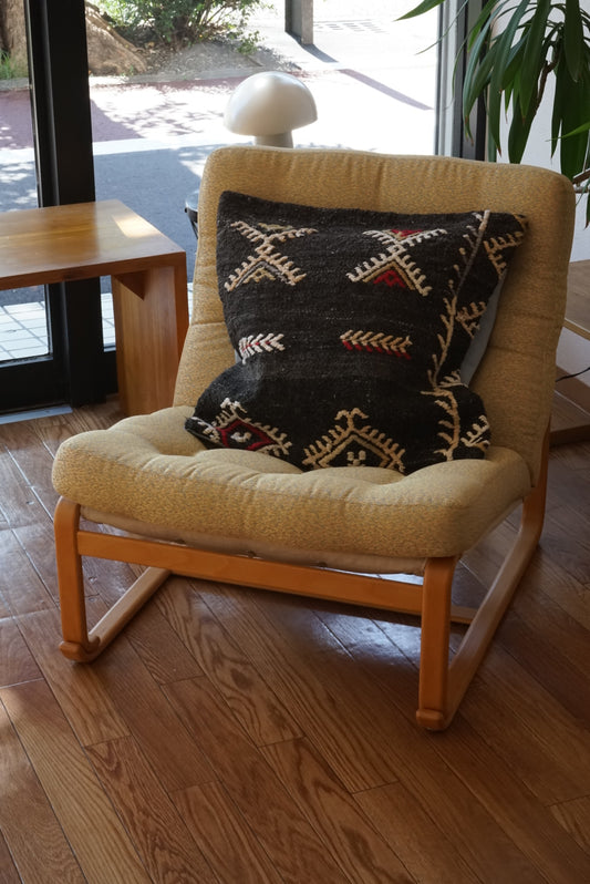 Türkiye Old Kilim Cushion Cover Black , Tribal Design 51 × 50 cm No.TR25463