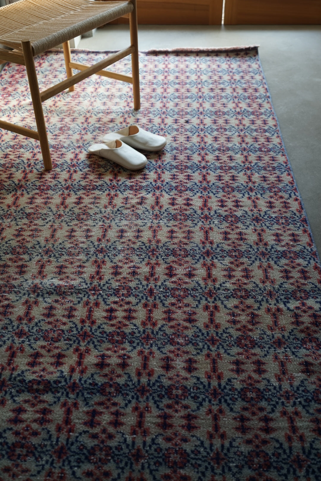 Türkiye Old Isparta Beige , Red , Navy Runner 1970年代 262 × 130 cm No.TR25263