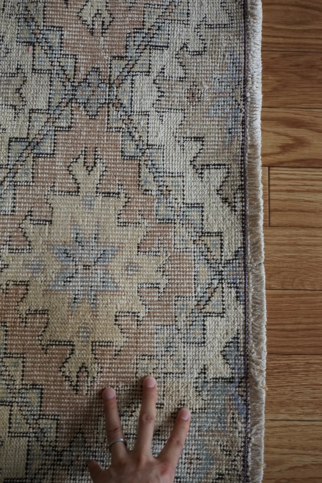 Türkiye Old Isparta Runner Beige , Blue Mix 1970年代 229 × 98 cm No.TR25471