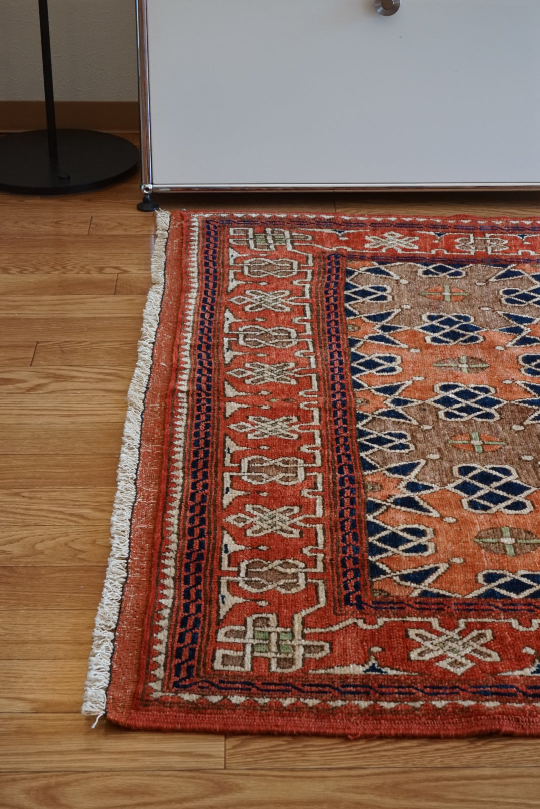 店頭販売 Afghanistan Vintage Baluch Orange Star 1980年代 153 × 124 cm  No.AF2531