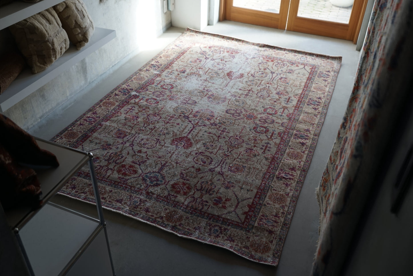 Türkiye Old Isparta Pink Beige 1970年代 250 × 162 cm No.TR25228