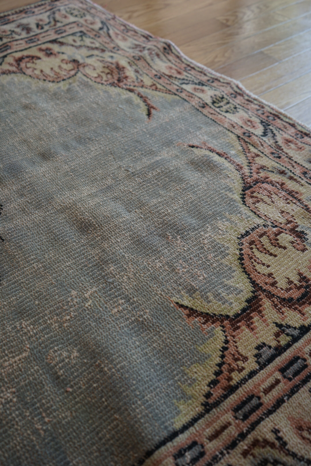 Türkiye Old Isparta Floral Medallion Blue 1970年代 254 × 147 cm No.TR25355