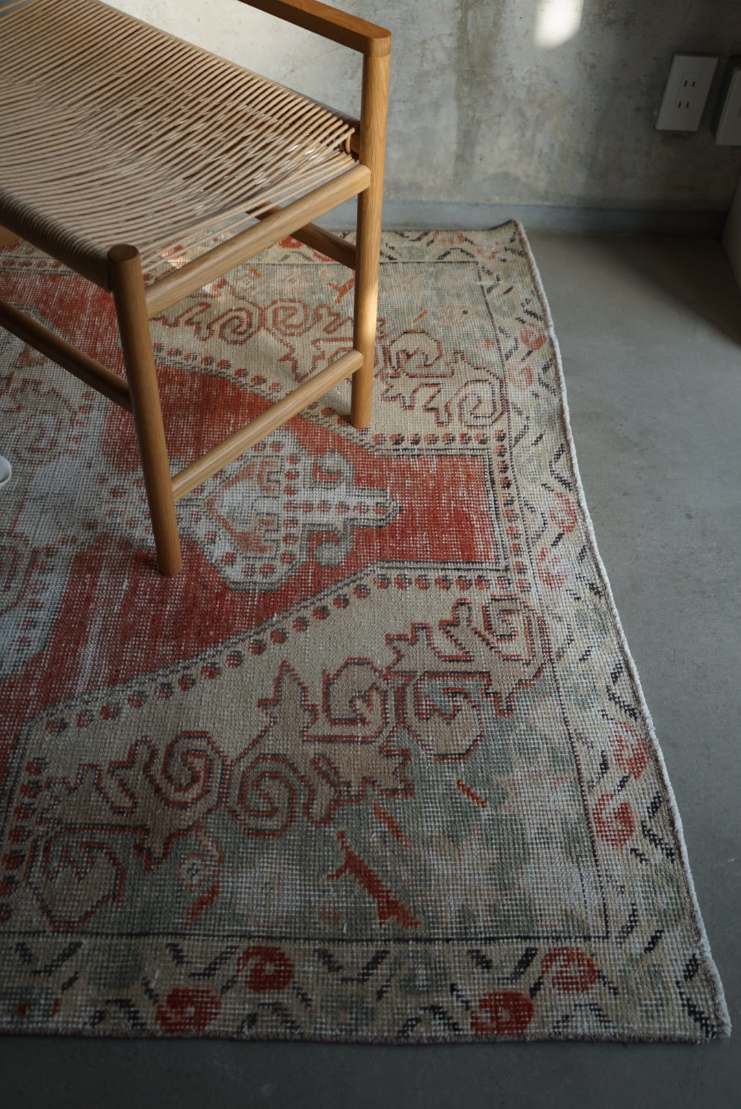 Türkiye Old Avanos Orange , Sage green 1970年代 214 × 132 cm No.TR25262