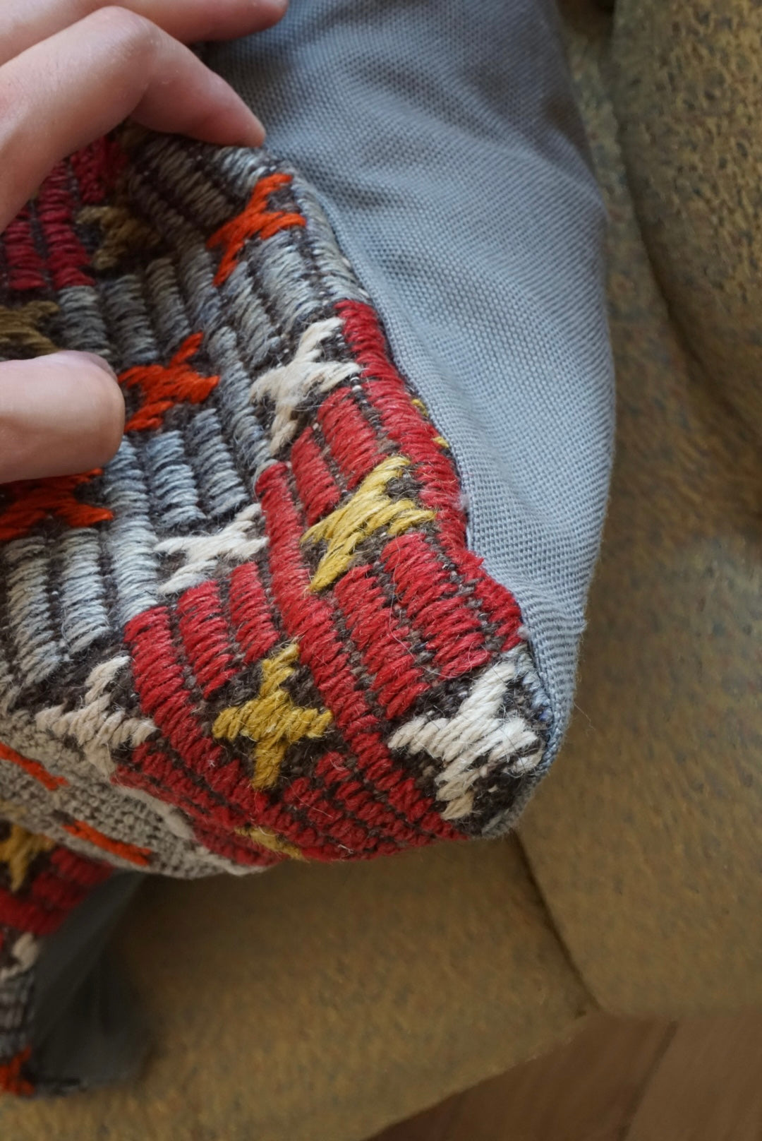 Türkiye Old Kilim Cushion Cover Mix Color Tribal Design 50 × 49 cm No.TR25466