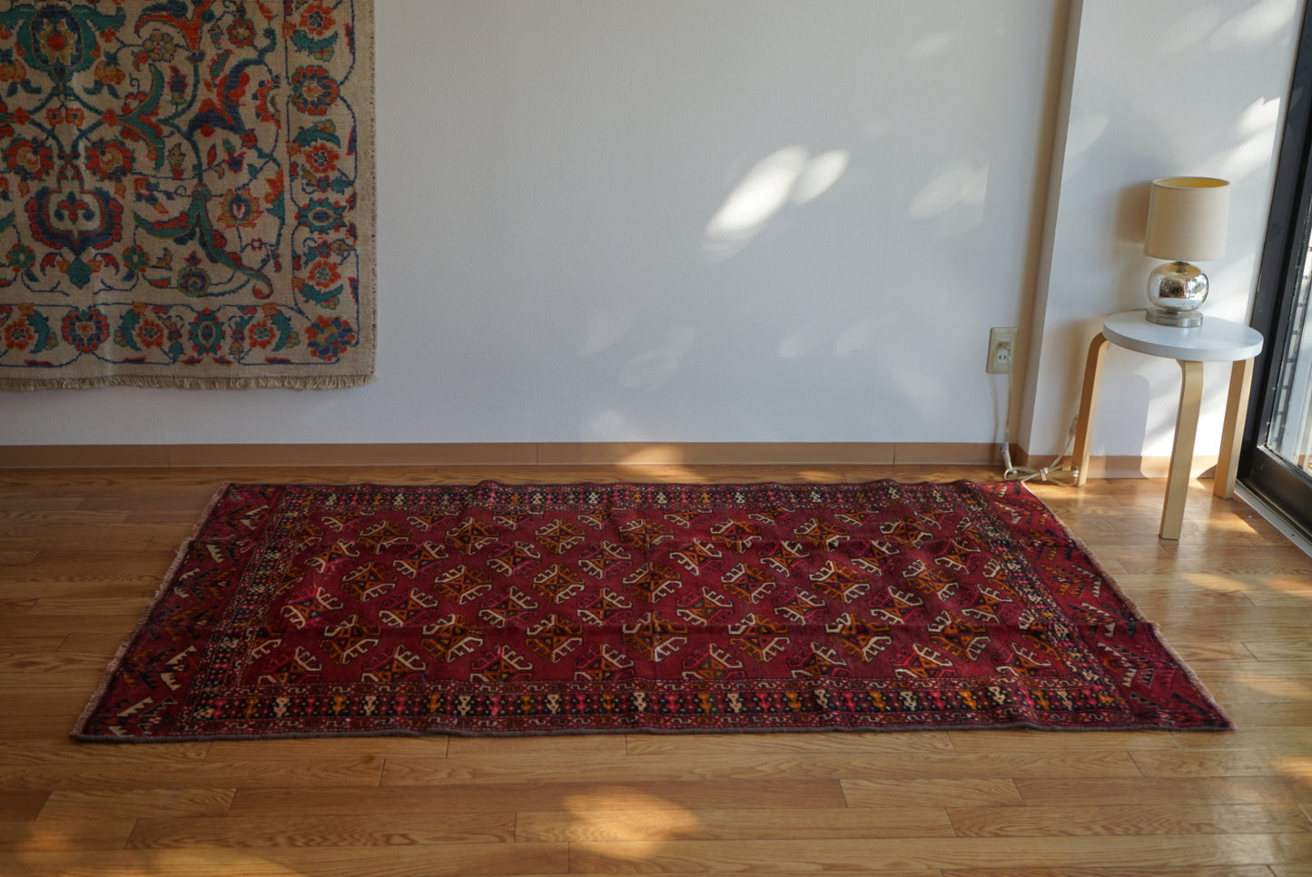 Afghanistan Old Turkmen Yamut Wine Red 1960年代 195 × 112 cm  No.AF2539 / 国内送料無料・羊毛手織り絨毯