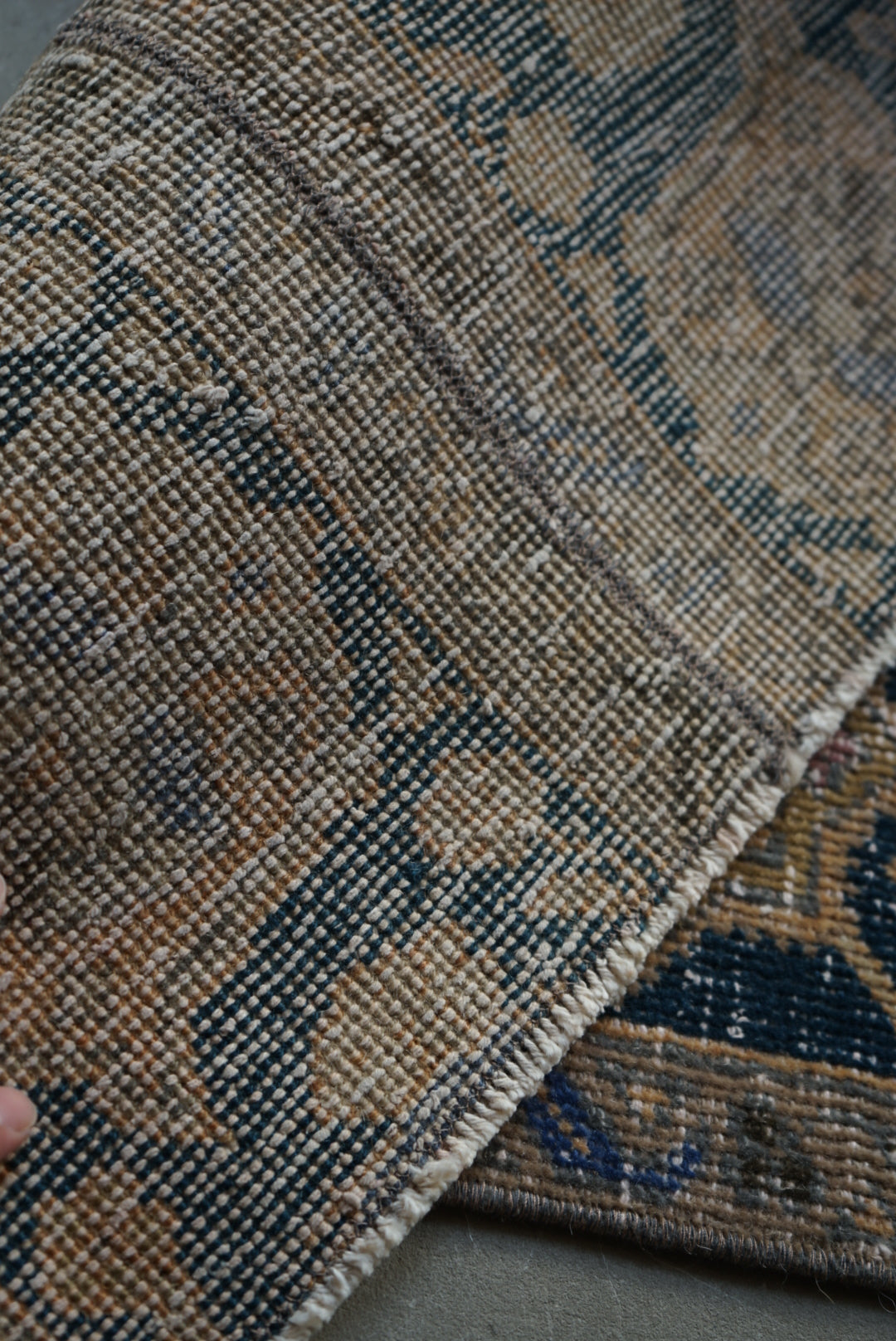 Türkiye Old Oushak Patchwork Indigo 66 × 54 cm No.TR25306