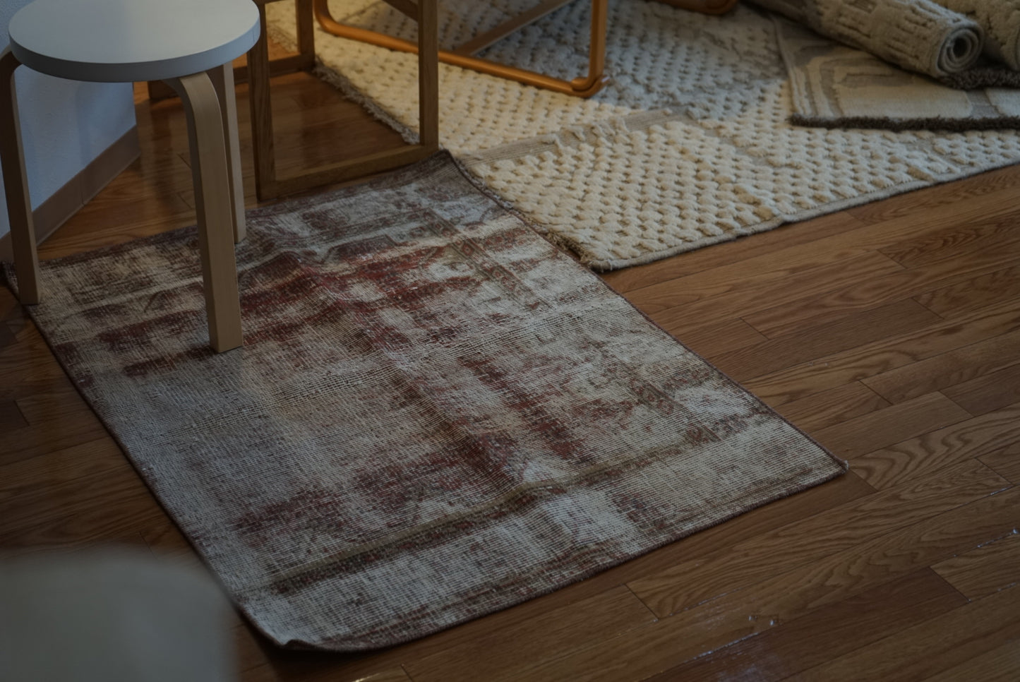 Türkiye Old Oushak Shabby Red 1970年代 110 × 80 cm No.TR25371