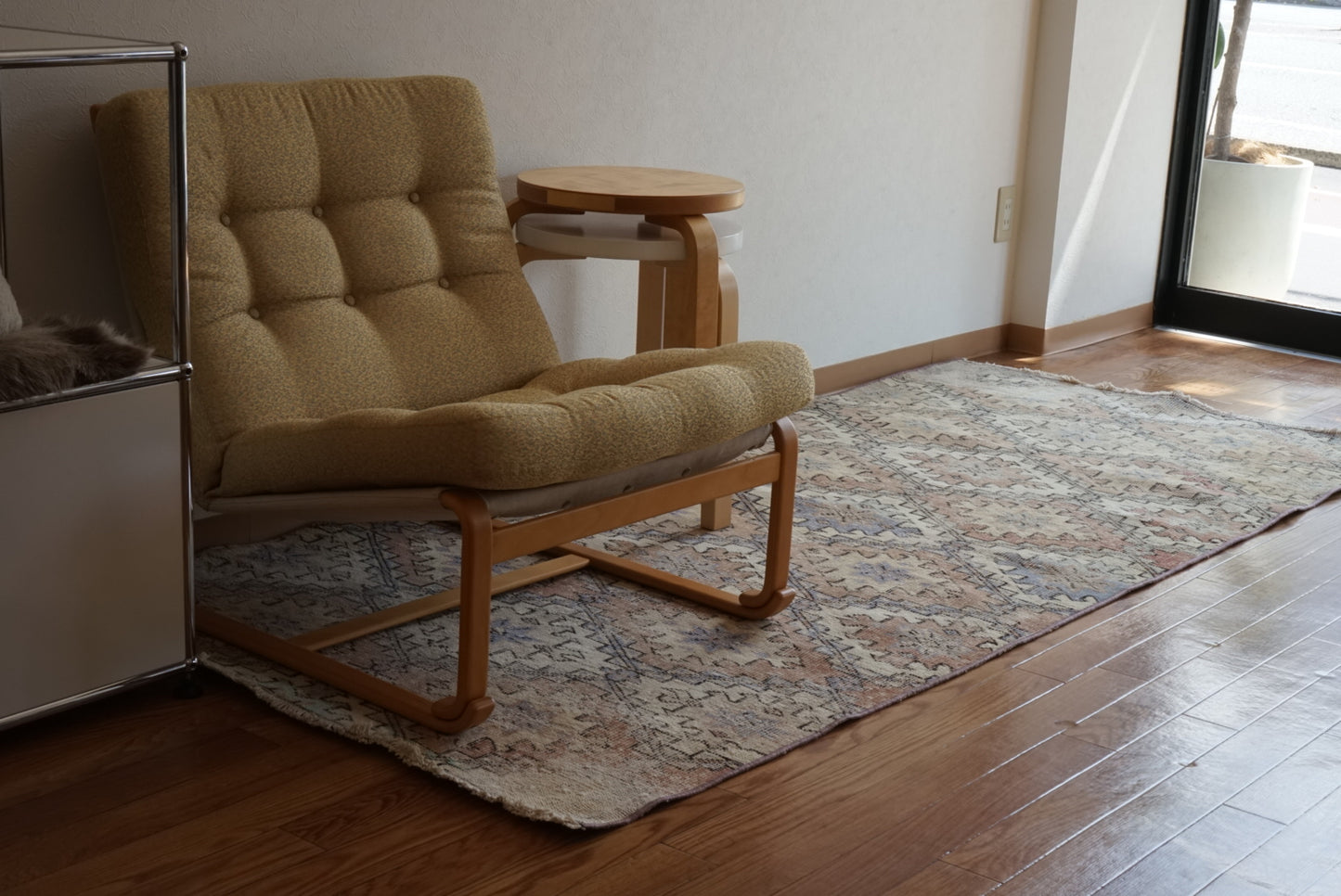 Türkiye Old Isparta Runner Beige , Blue Mix 1970年代 229 × 98 cm No.TR25471