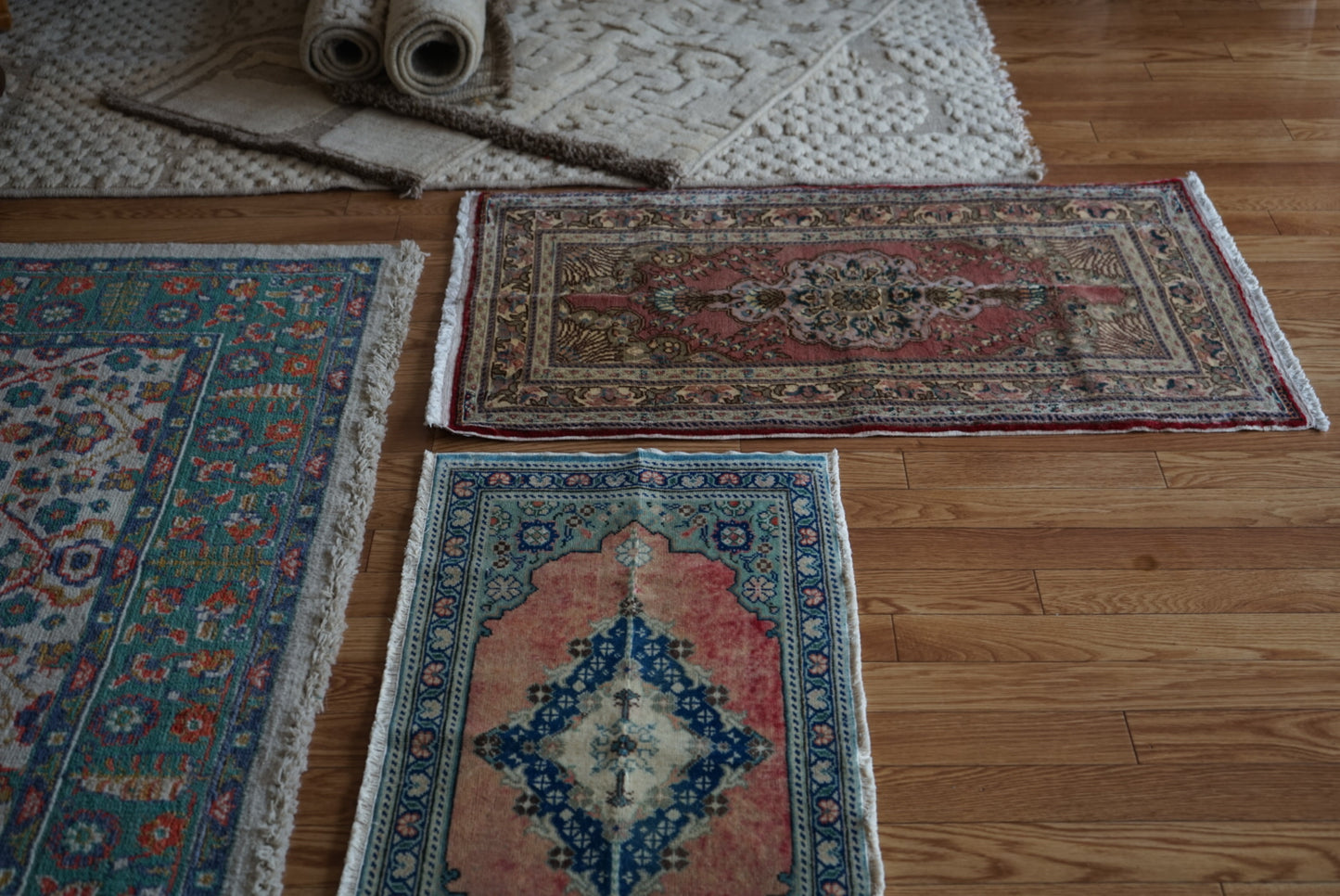 Türkiye Old Kayseri Floral Pink , Beige Doorsize 1960年代 105 × 64 cm No.TR25354