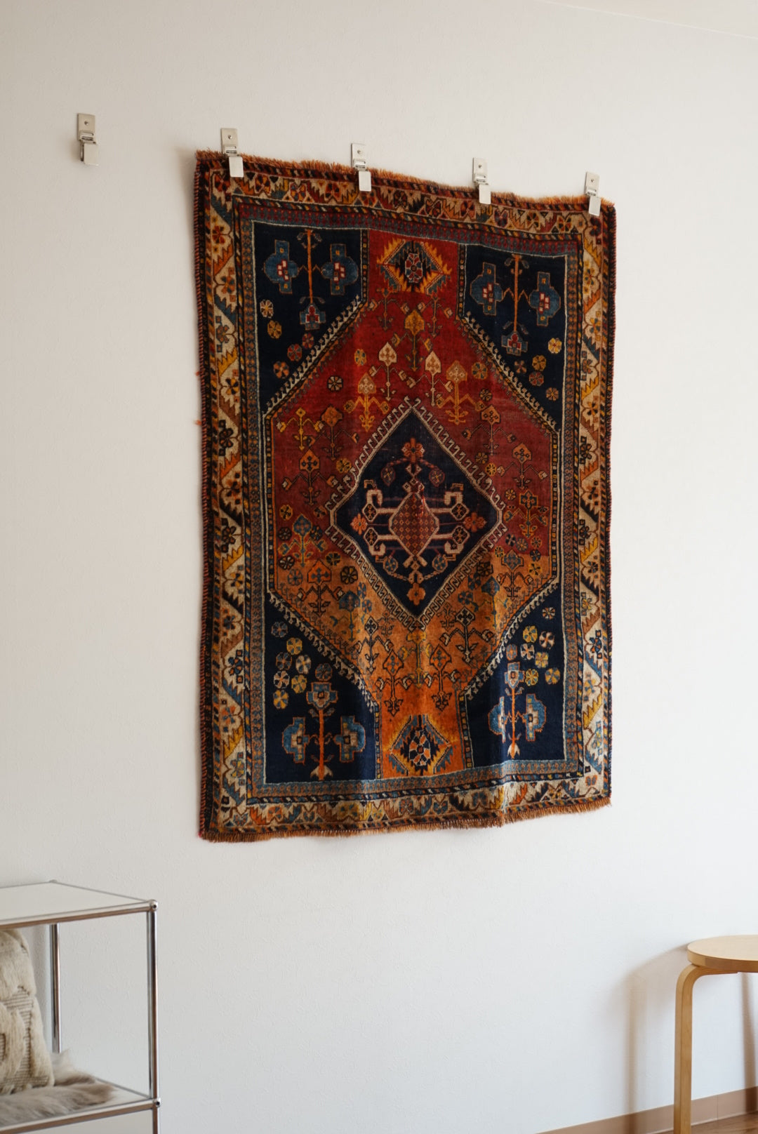 店頭販売 IRAN ANTIQUE QASHQAI BOLVALDI 1860年代 136 × 108 cm / 4'4" × 3'5" ft