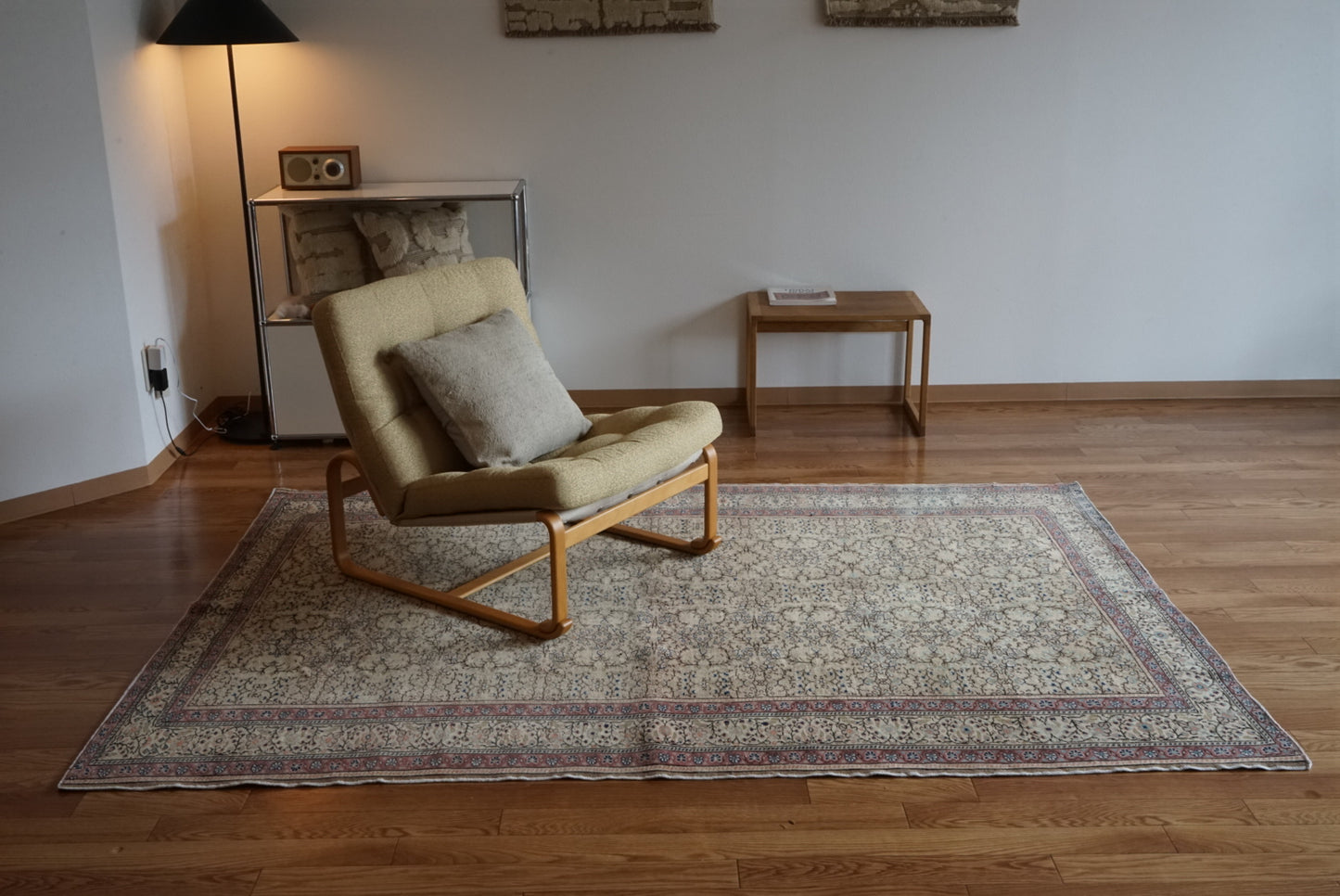Türkiye Old Kayseri Beige , Rose 1960年代 218 × 150 cm No.TR25494 / 国内送料無料