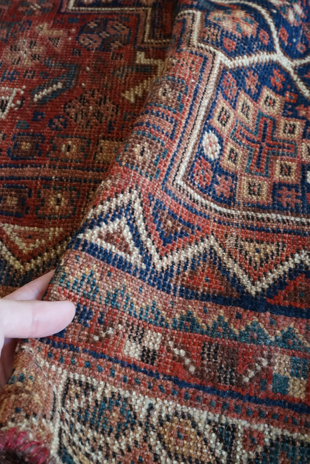 店頭販売 Afghanistan Old Persia Design 1930年代 179.5 × 140.5 cm  No.AF2535 / 国内送料無料・羊毛手織り絨毯