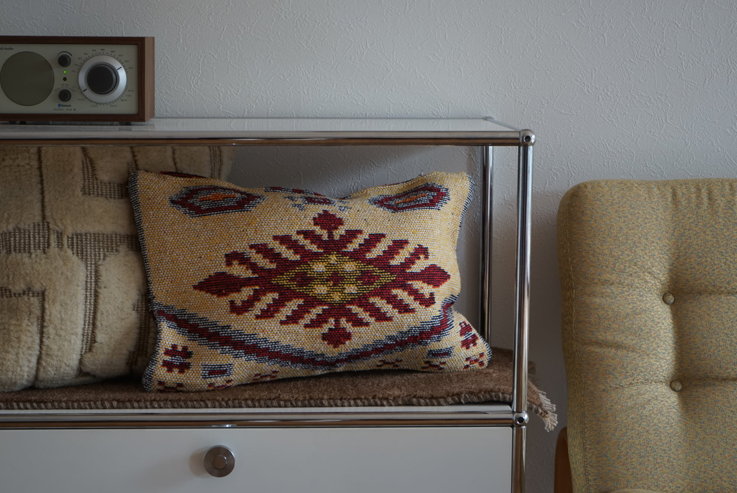 Türkiye Old Kilim Cushion Cover 表 Red / 裏 Yellow 49 × 39 cm No.TR25394